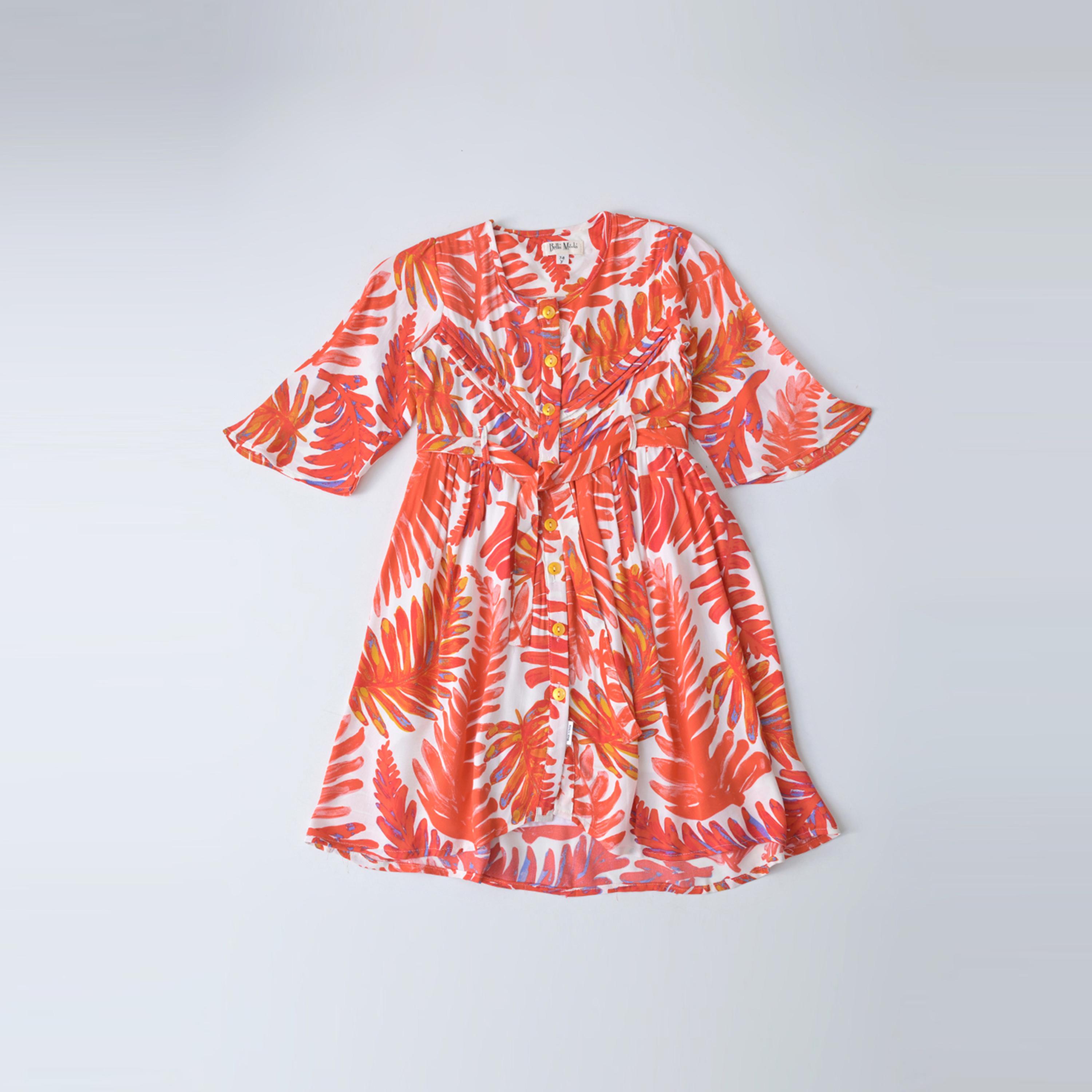 Bella Moda X Styli All-Over Print Fit & Flare Round Neck Dress With Long Sleeves-girls-clothing-dressesandjumpsuits-image-1