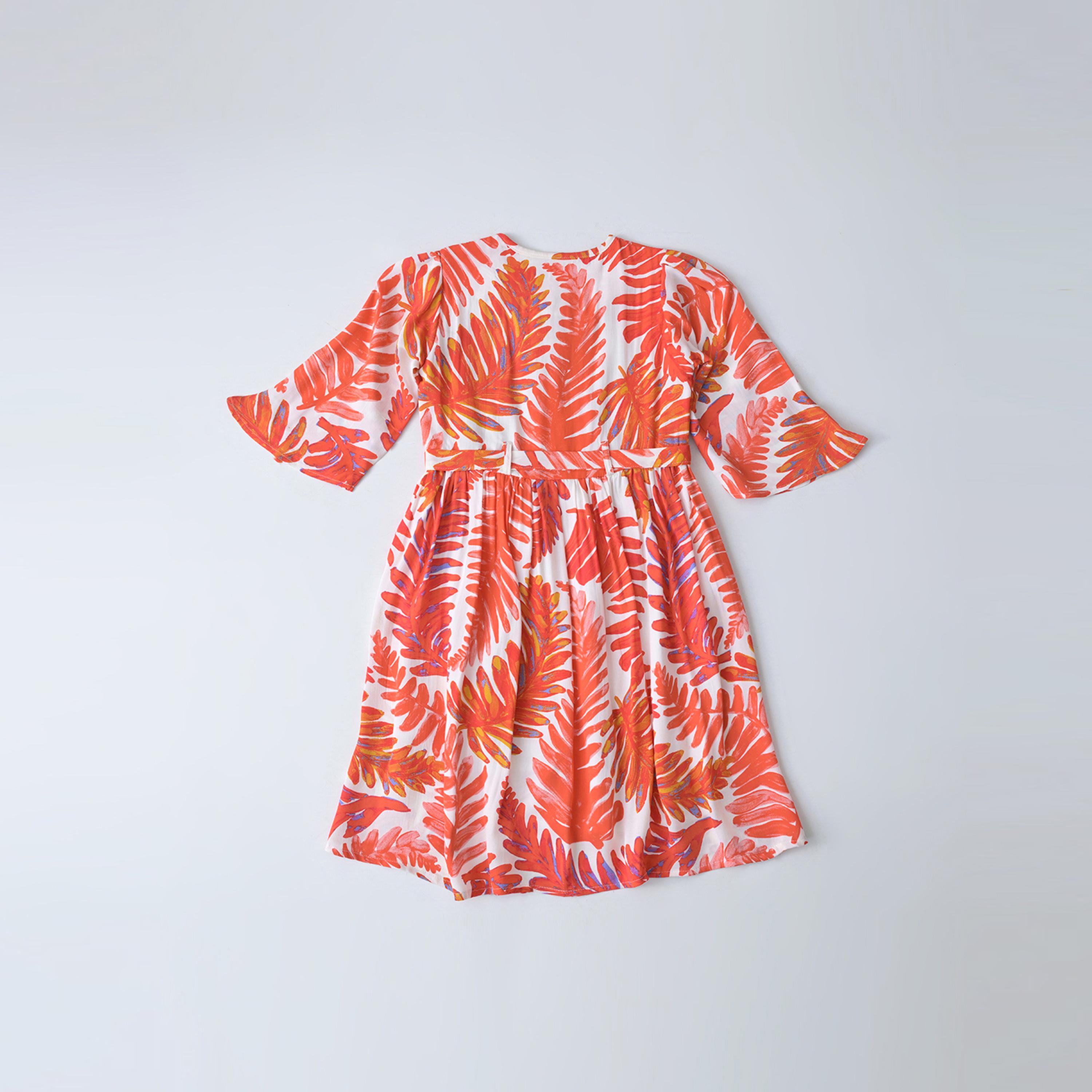 Bella Moda X Styli All-Over Print Fit & Flare Round Neck Dress With Long Sleeves-girls-clothing-dressesandjumpsuits-image-3
