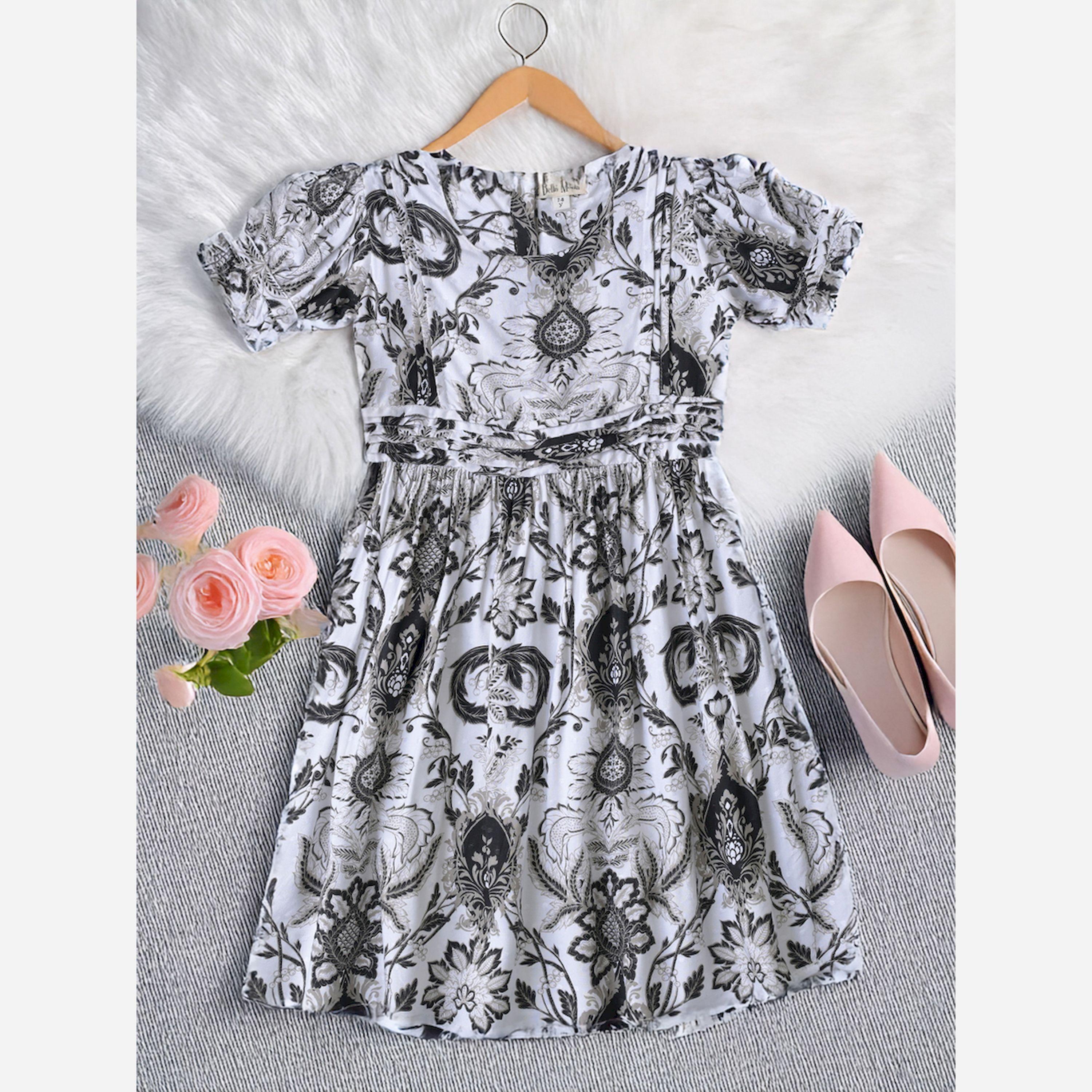 Bella Moda X Styli All-Over Print Fit & Flare Dress With Short Sleeves-girls-clothing-dressesandjumpsuits-image-2