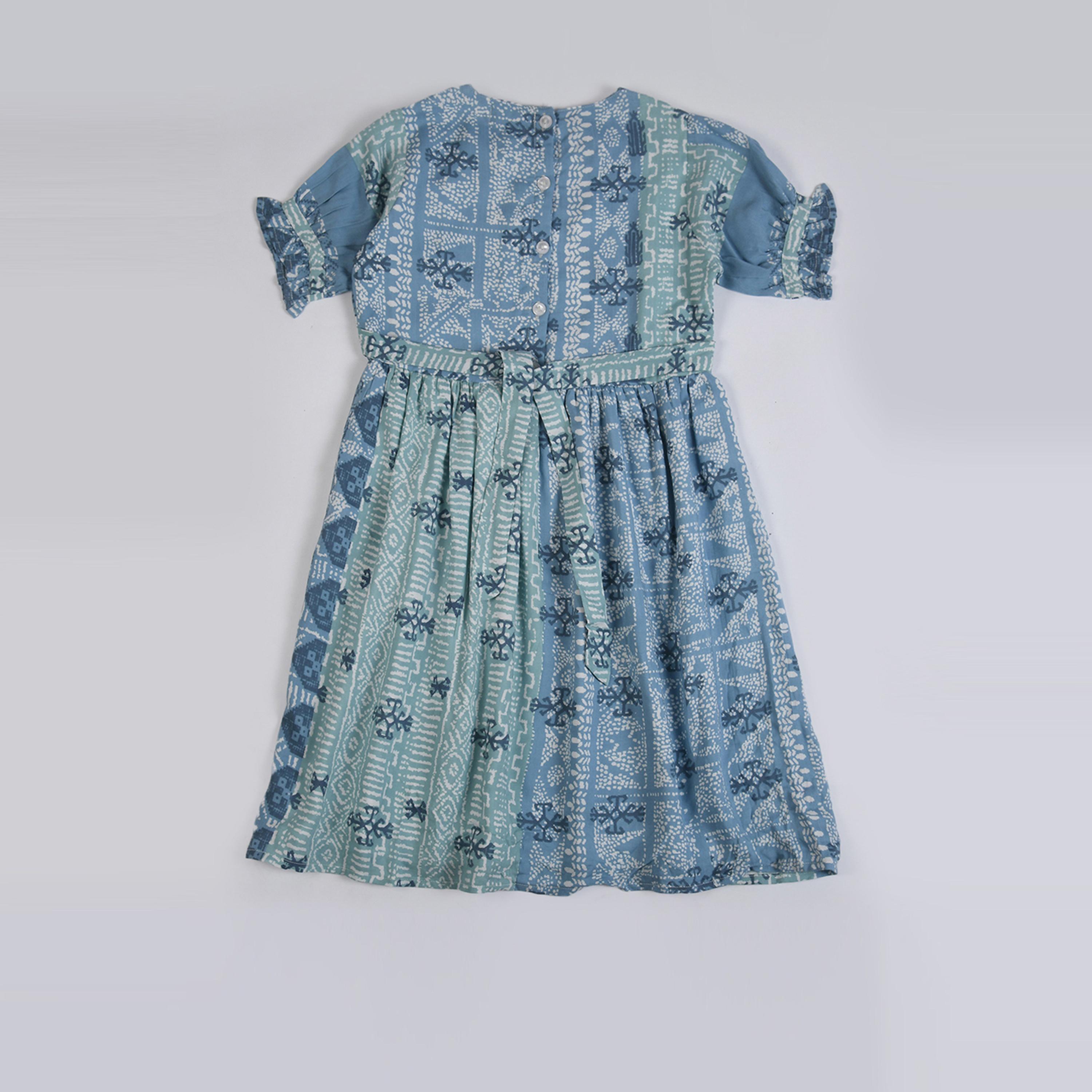 Bella Moda X Styli All-Over Print Fit & Flare Round Neck Dress With Short Sleeves-girls-clothing-dressesandjumpsuits-image-1