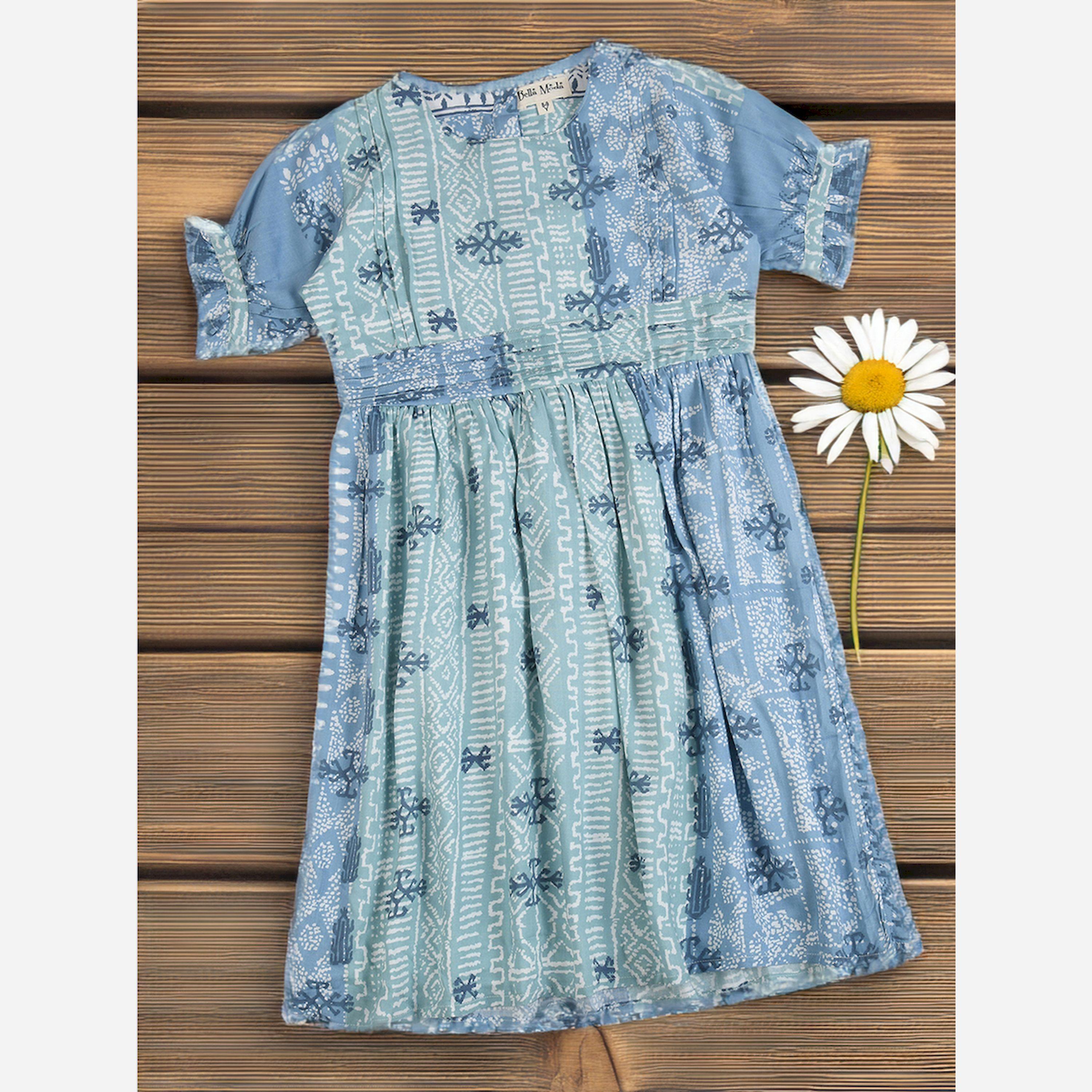 Bella Moda X Styli All-Over Print Fit & Flare Round Neck Dress With Short Sleeves-girls-clothing-dressesandjumpsuits-image-2