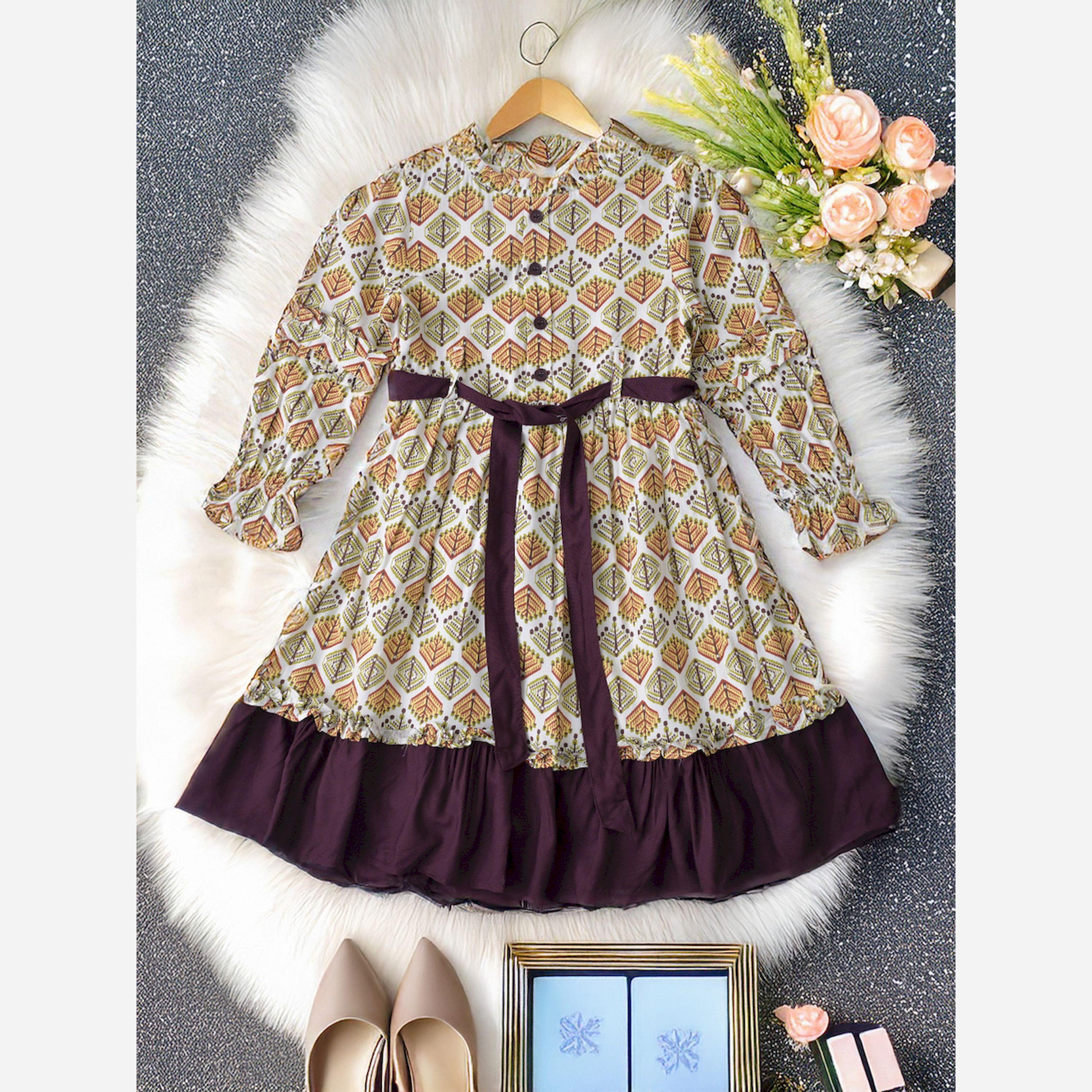 Bella Moda X Styli All-Over Print Round Neck Tiered Dress With Long Sleeves-girls-clothing-dressesandjumpsuits-image-2
