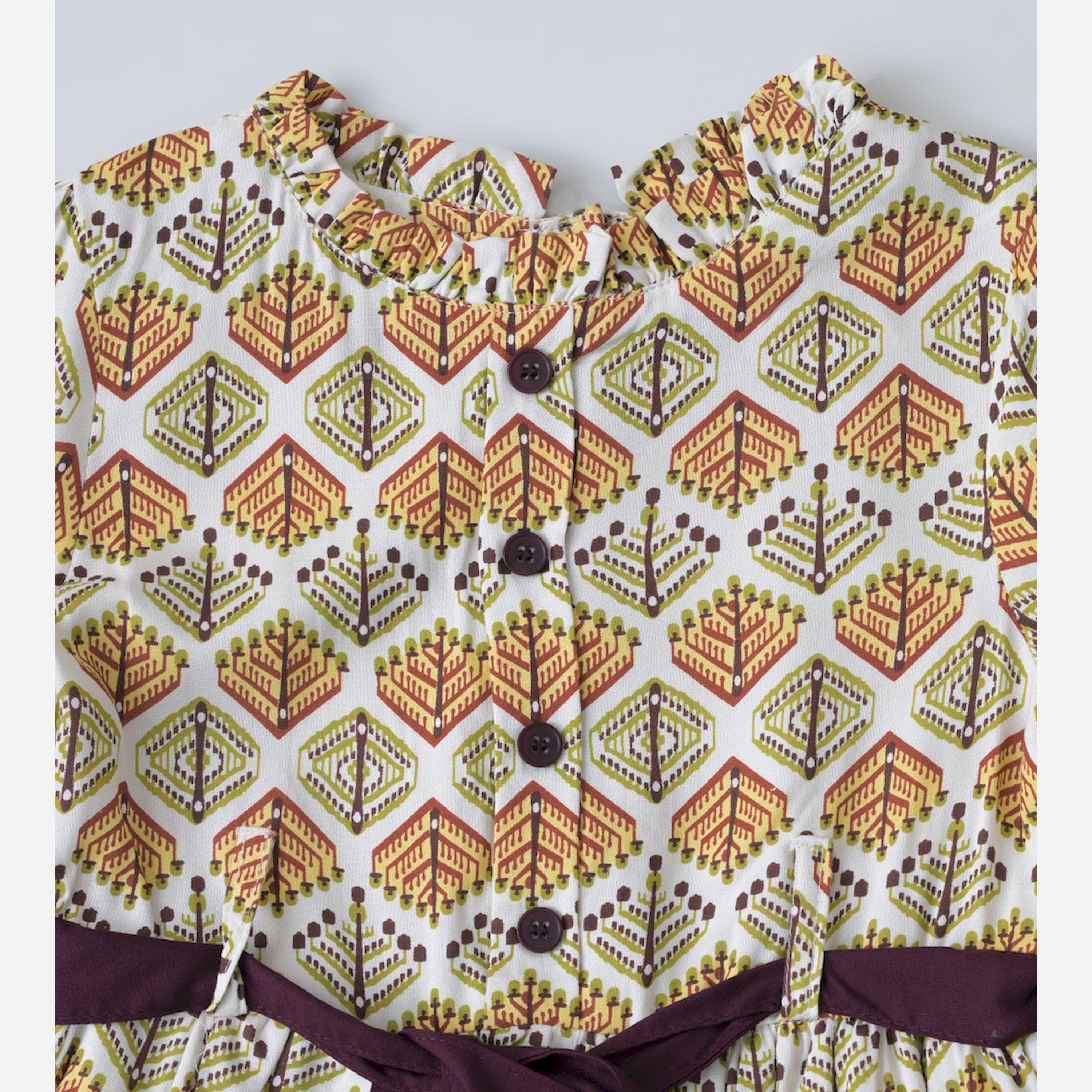 Bella Moda X Styli All-Over Print Round Neck Tiered Dress With Long Sleeves-girls-clothing-dressesandjumpsuits-image-4