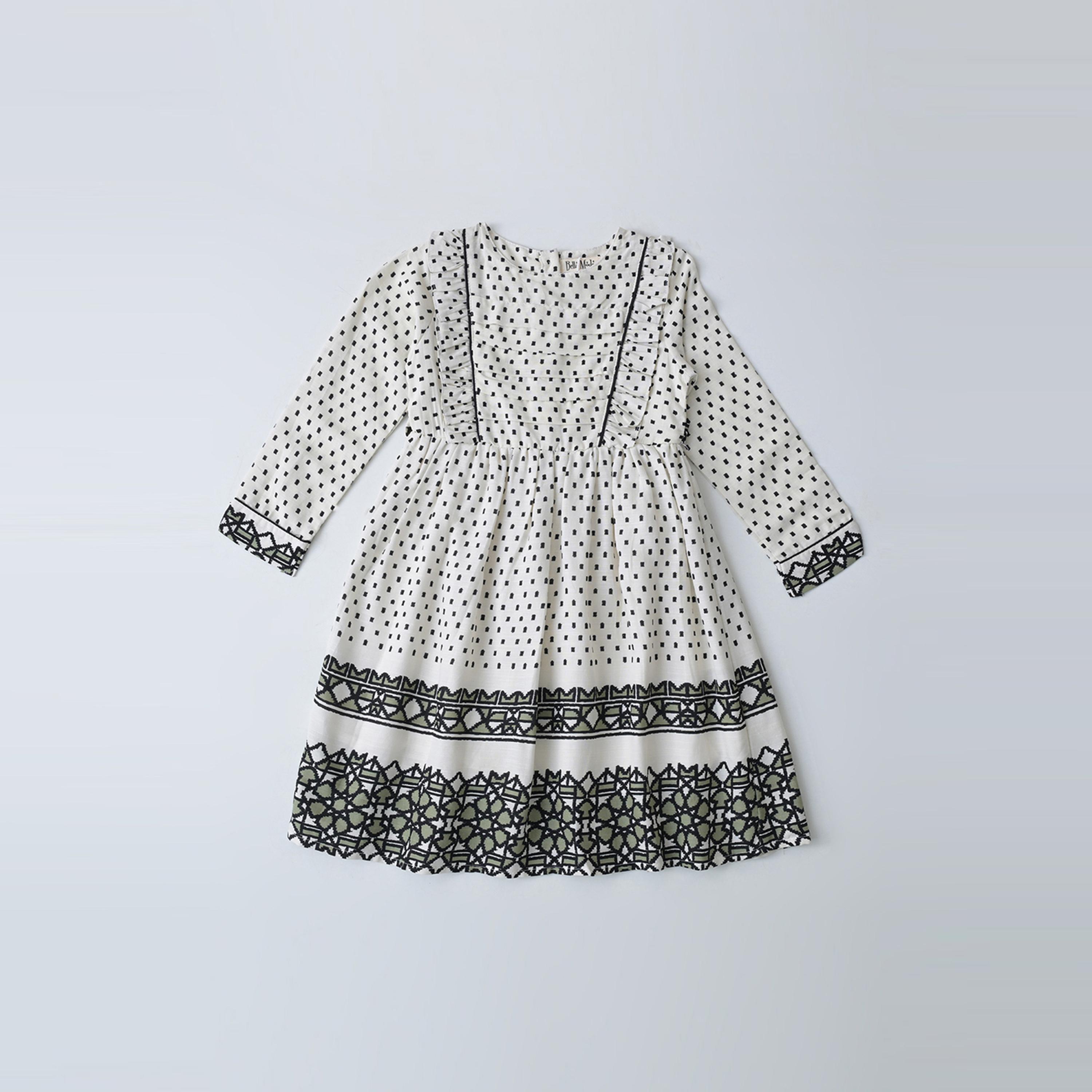 Bella Moda X Styli All-Over Print Fit & Flare Dress With Long Sleeves-girls-clothing-dressesandjumpsuits-image-1