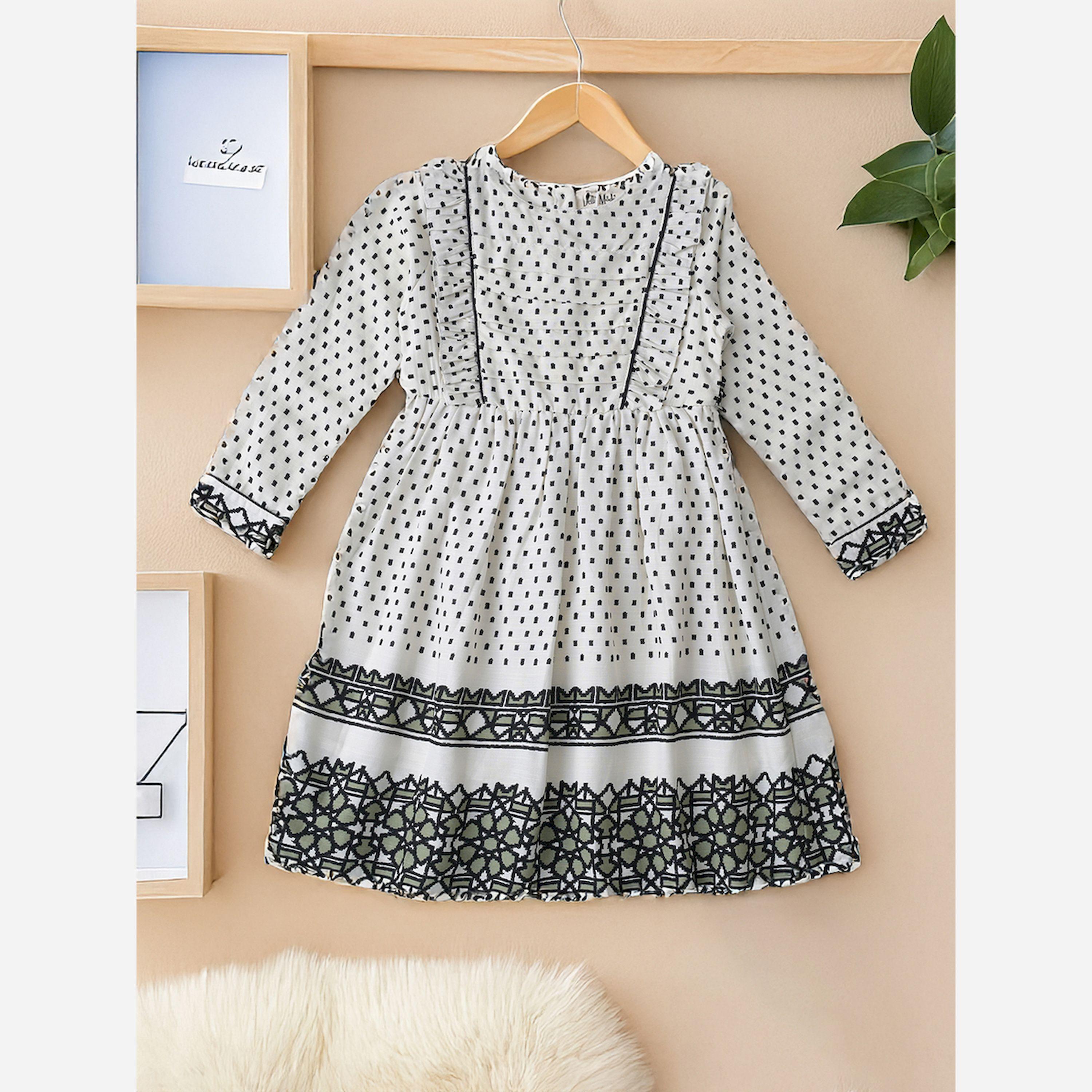 Bella Moda X Styli All-Over Print Fit & Flare Dress With Long Sleeves-girls-clothing-dressesandjumpsuits-image-2