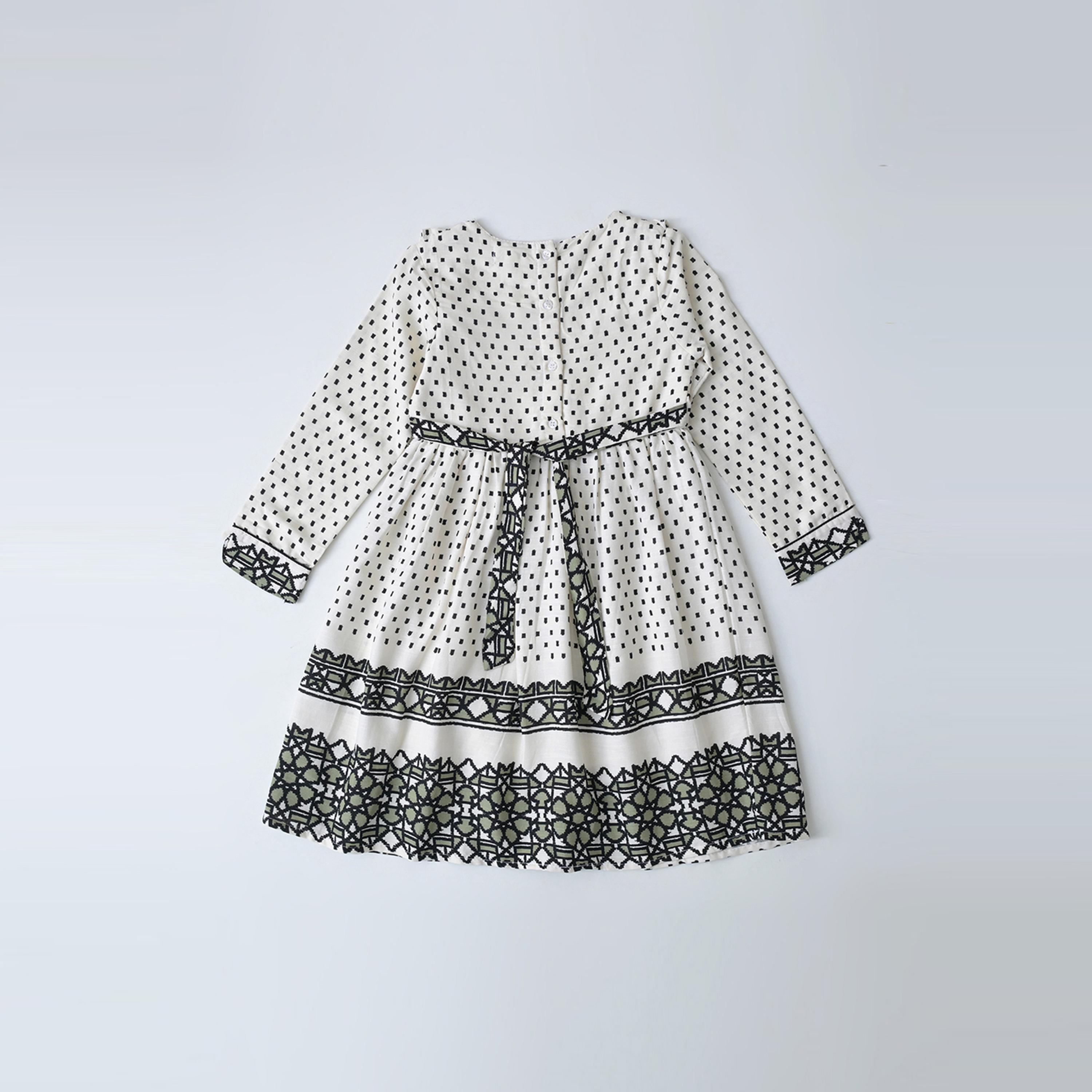Bella Moda X Styli All-Over Print Fit & Flare Dress With Long Sleeves-girls-clothing-dressesandjumpsuits-image-3