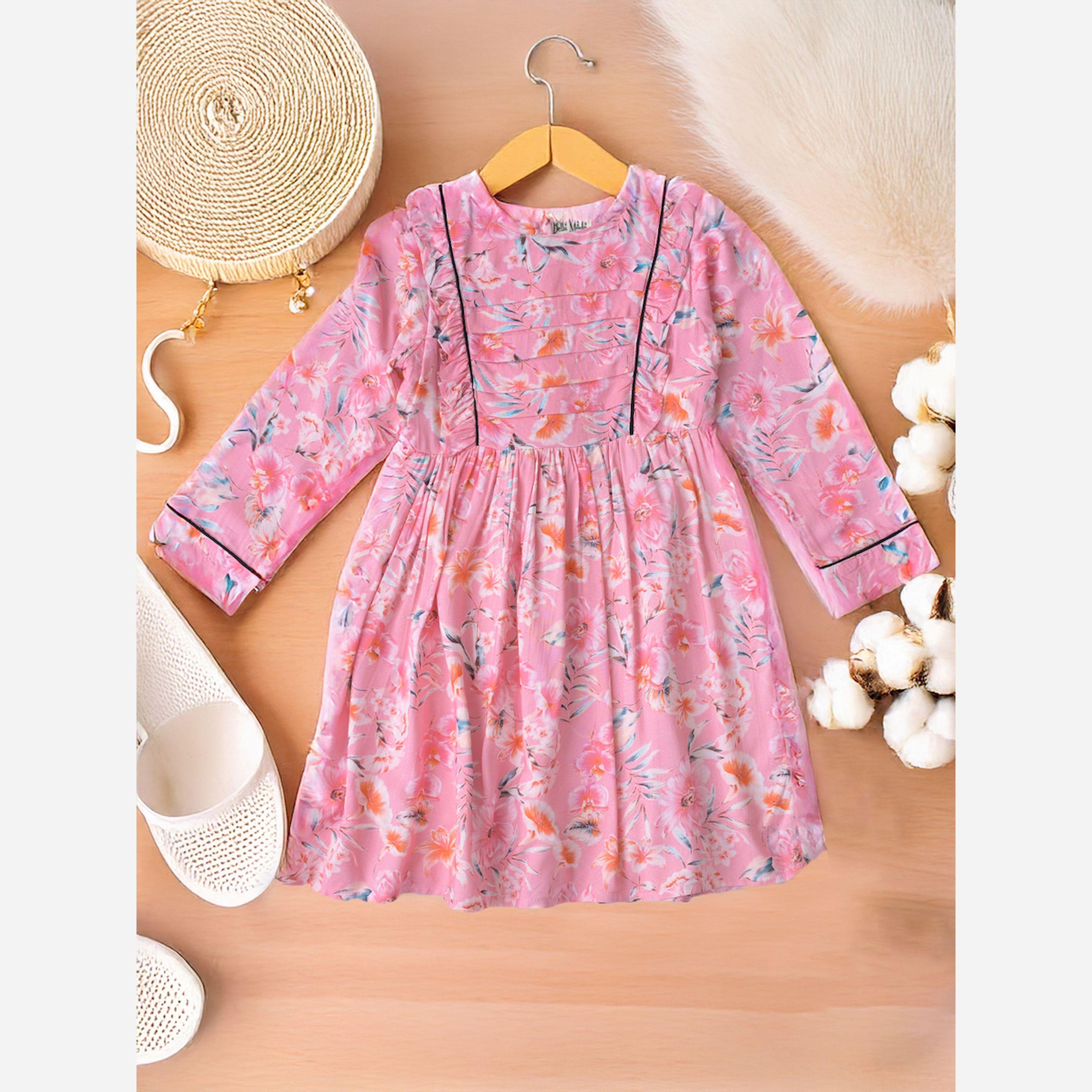بيلا مودا × ستايلي - فستان بطبعات الأزهار بالكامل وقصّة واسعة وأكمام طويلة-girls-clothing-dressesandjumpsuits-image-2