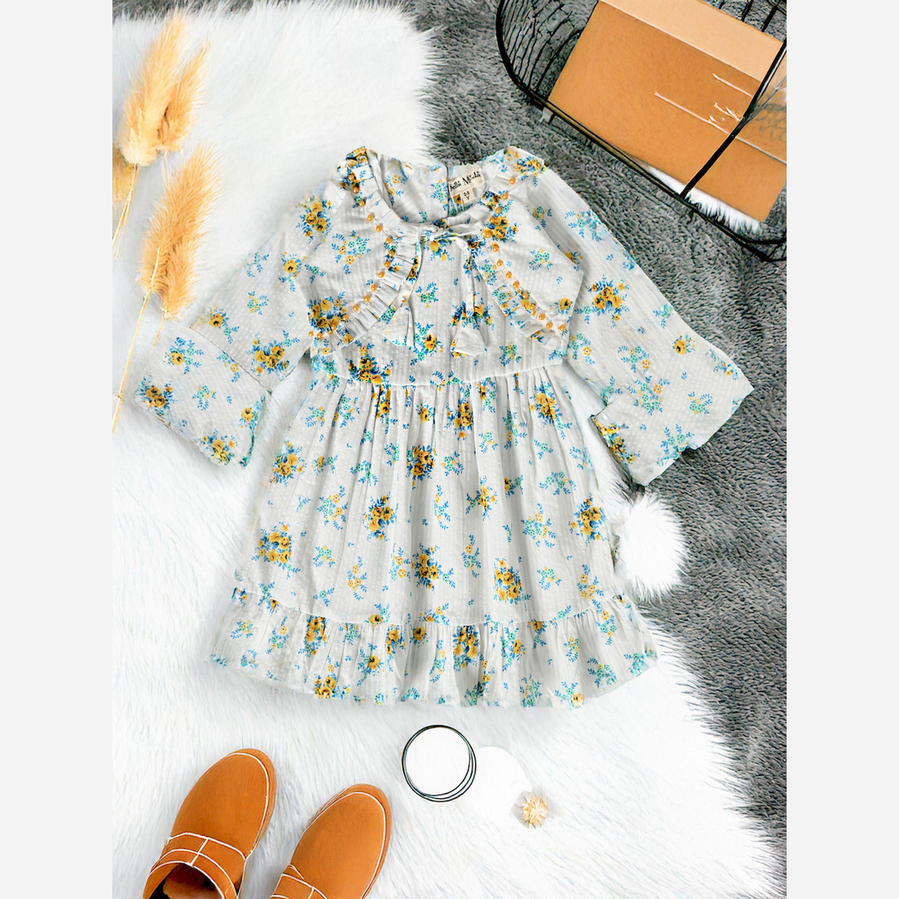 بيلا مودا × ستايلي - فستان بقصّة واسعة ورقبة دائرية وطبعة زهور بالكامل-girls-clothing-dressesandjumpsuits-image-2