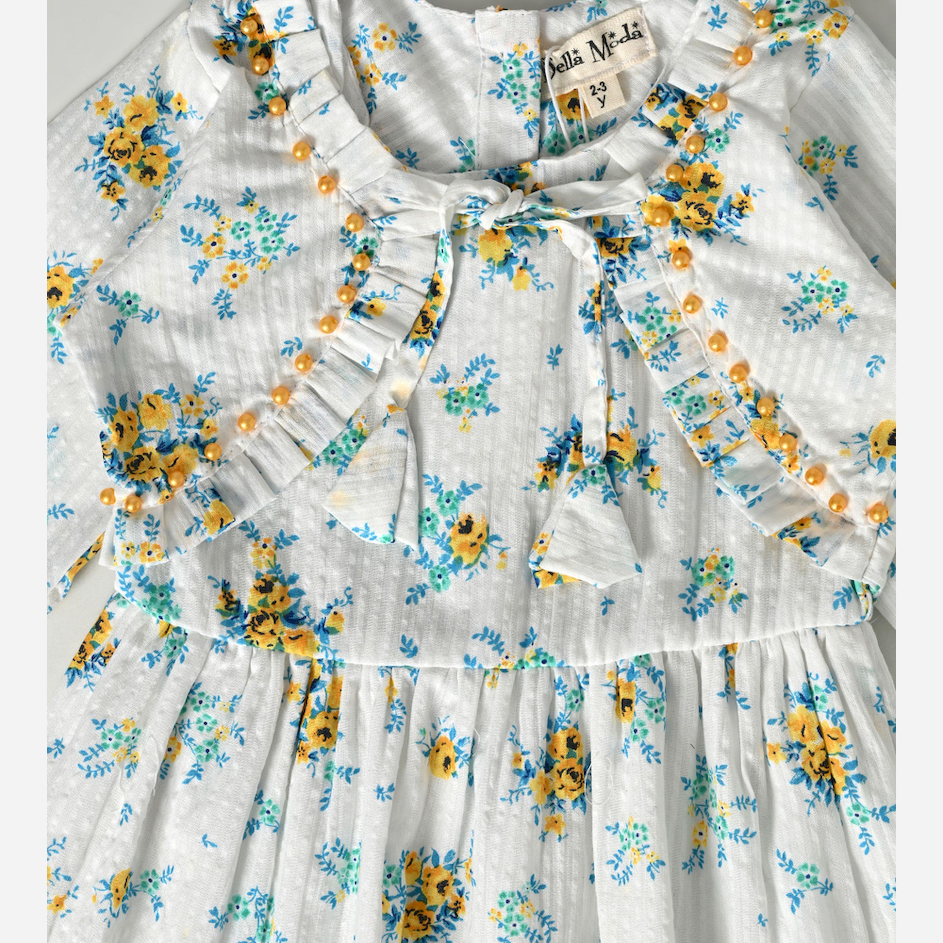 بيلا مودا × ستايلي - فستان بقصّة واسعة ورقبة دائرية وطبعة زهور بالكامل-girls-clothing-dressesandjumpsuits-image-4