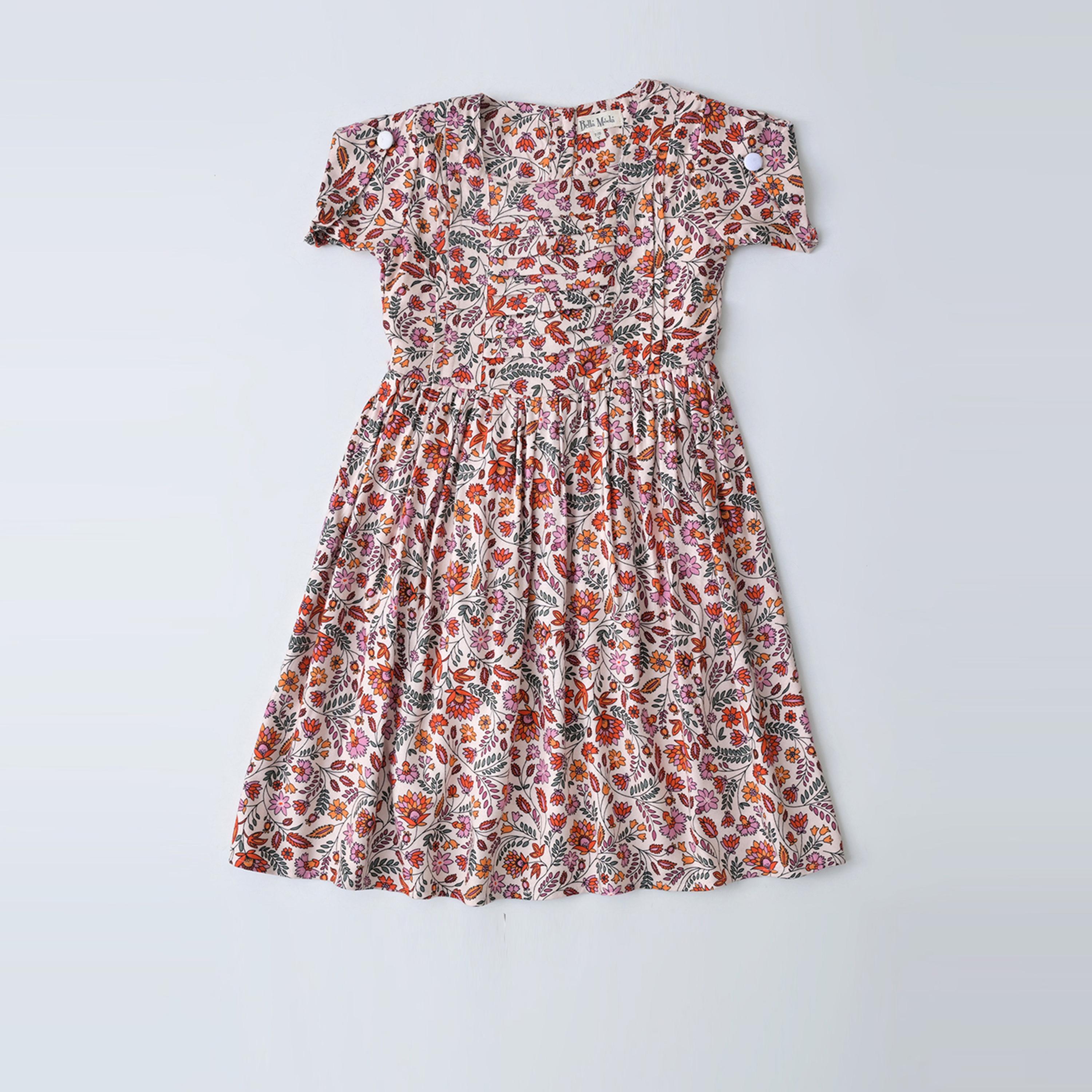 Bella Moda X Styli All-Over Print Square Neck Fit & Flare Dress-girls-clothing-dressesandjumpsuits-image-1