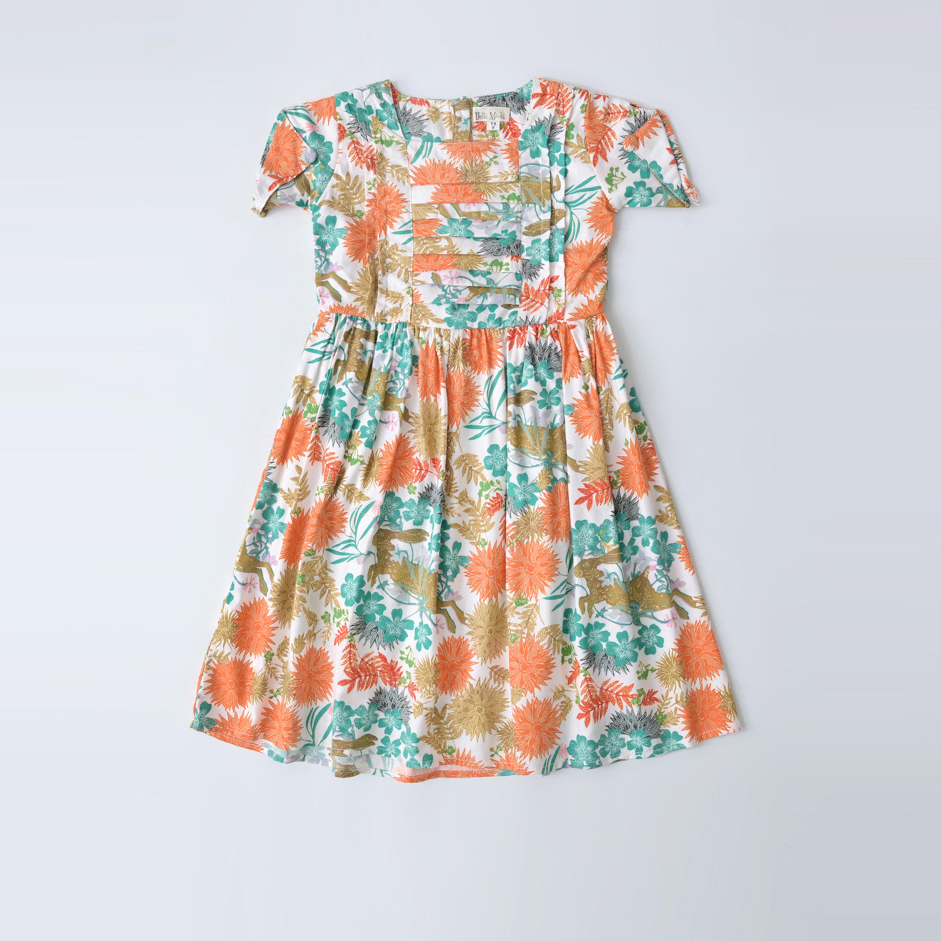 Bella Moda X Styli All-Over Print Square Neck Fit & Flare Dress-girls-clothing-dressesandjumpsuits-image-1