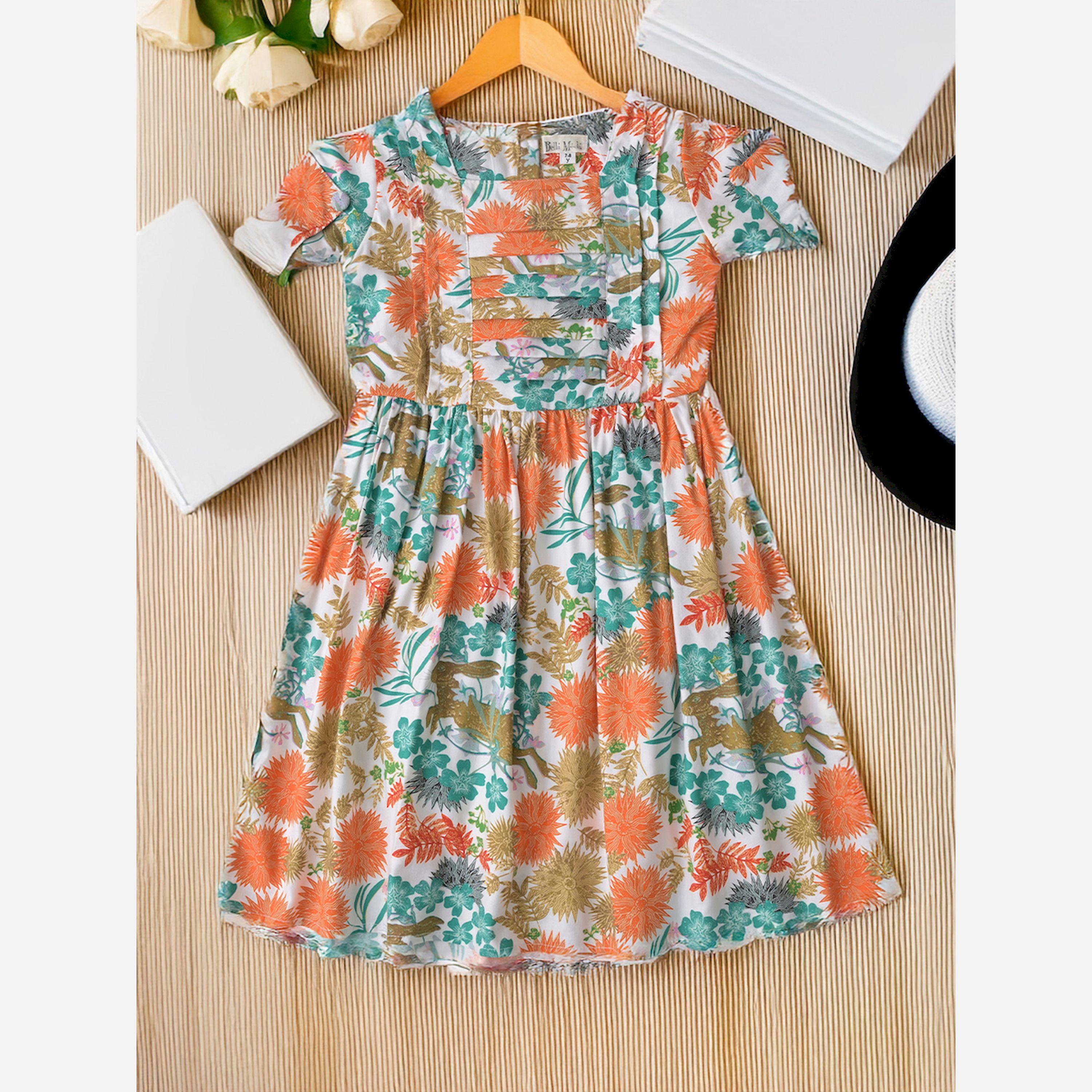 Bella Moda X Styli All-Over Print Square Neck Fit & Flare Dress-girls-clothing-dressesandjumpsuits-image-2
