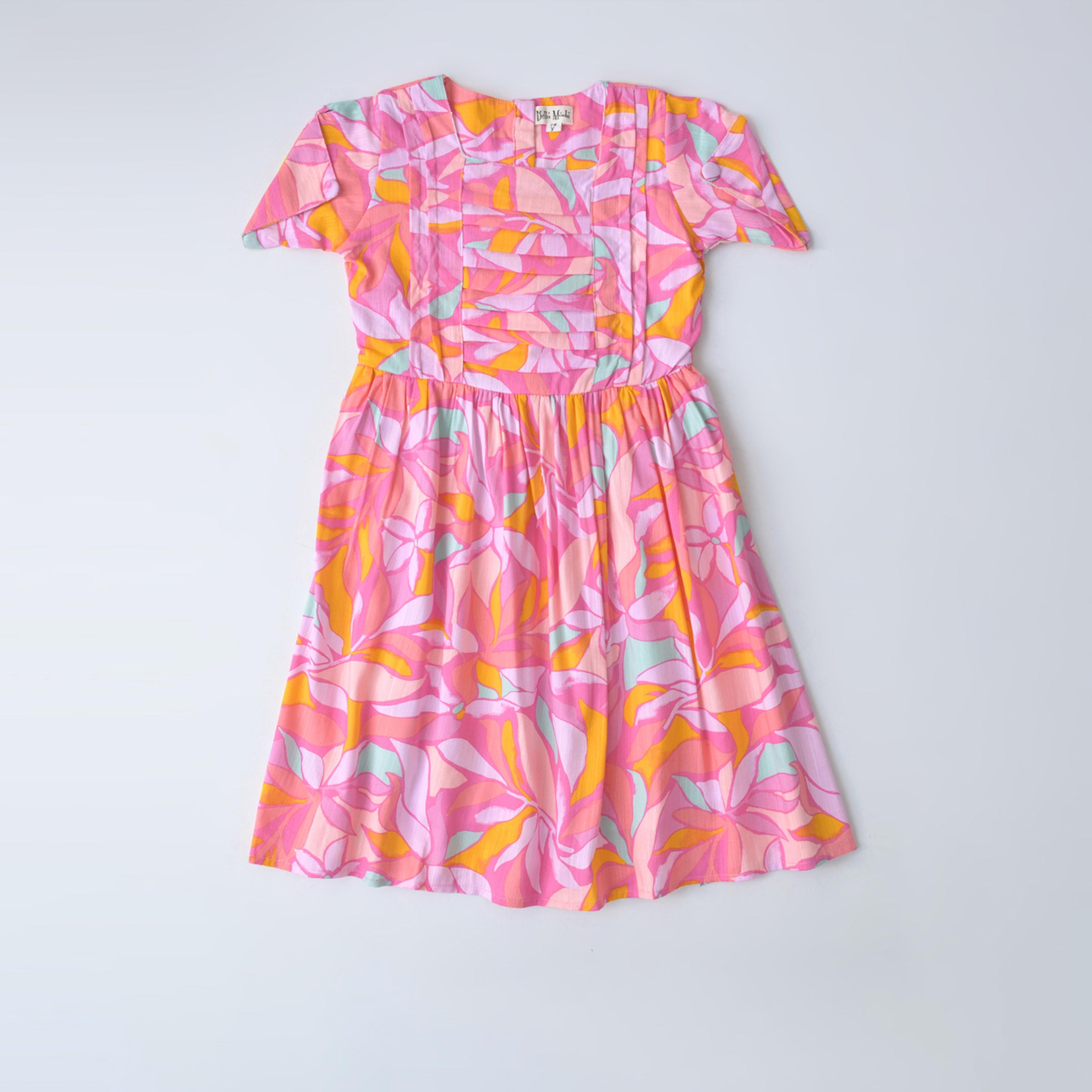 Bella Moda X Styli All-Over Print Button Detail Knee Length Dress-girls-clothing-dressesandjumpsuits-image-1