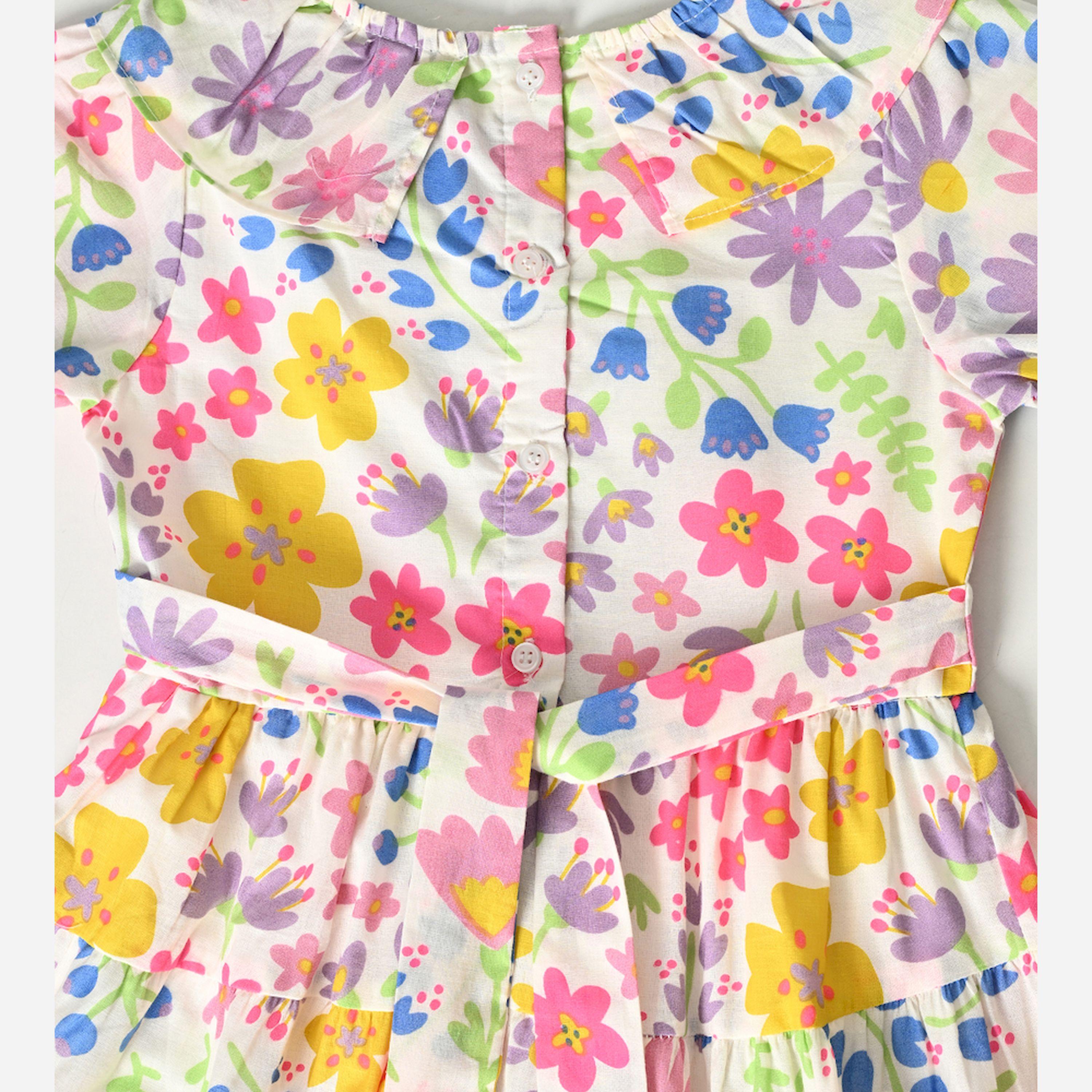 Bella Moda X Styli All-Over Floral Print V Neck Tiered Dress-girls-clothing-dressesandjumpsuits-image-7