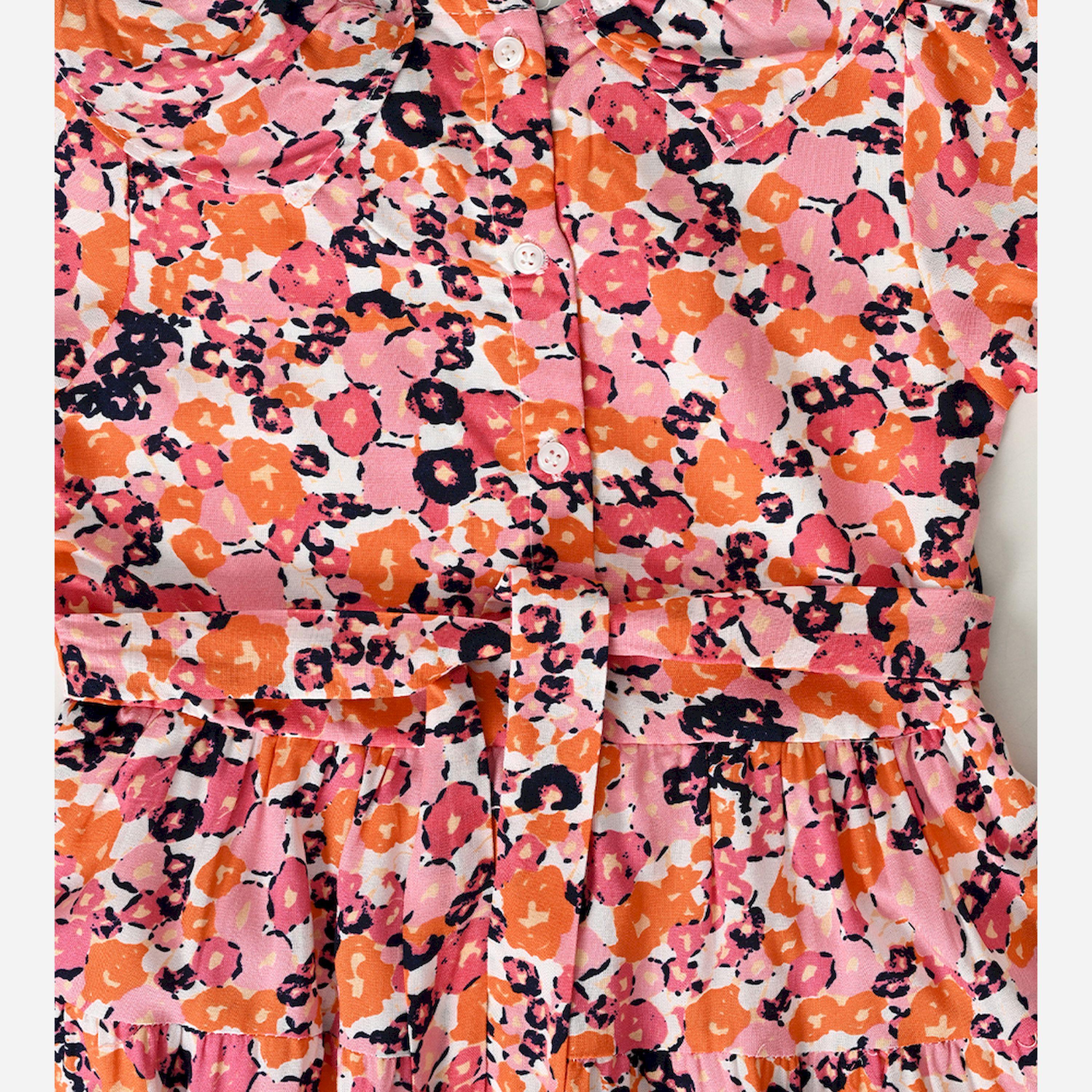 Bella Moda X Styli All-Over Print V Neck Tiered Dress-girls-clothing-dressesandjumpsuits-image-7
