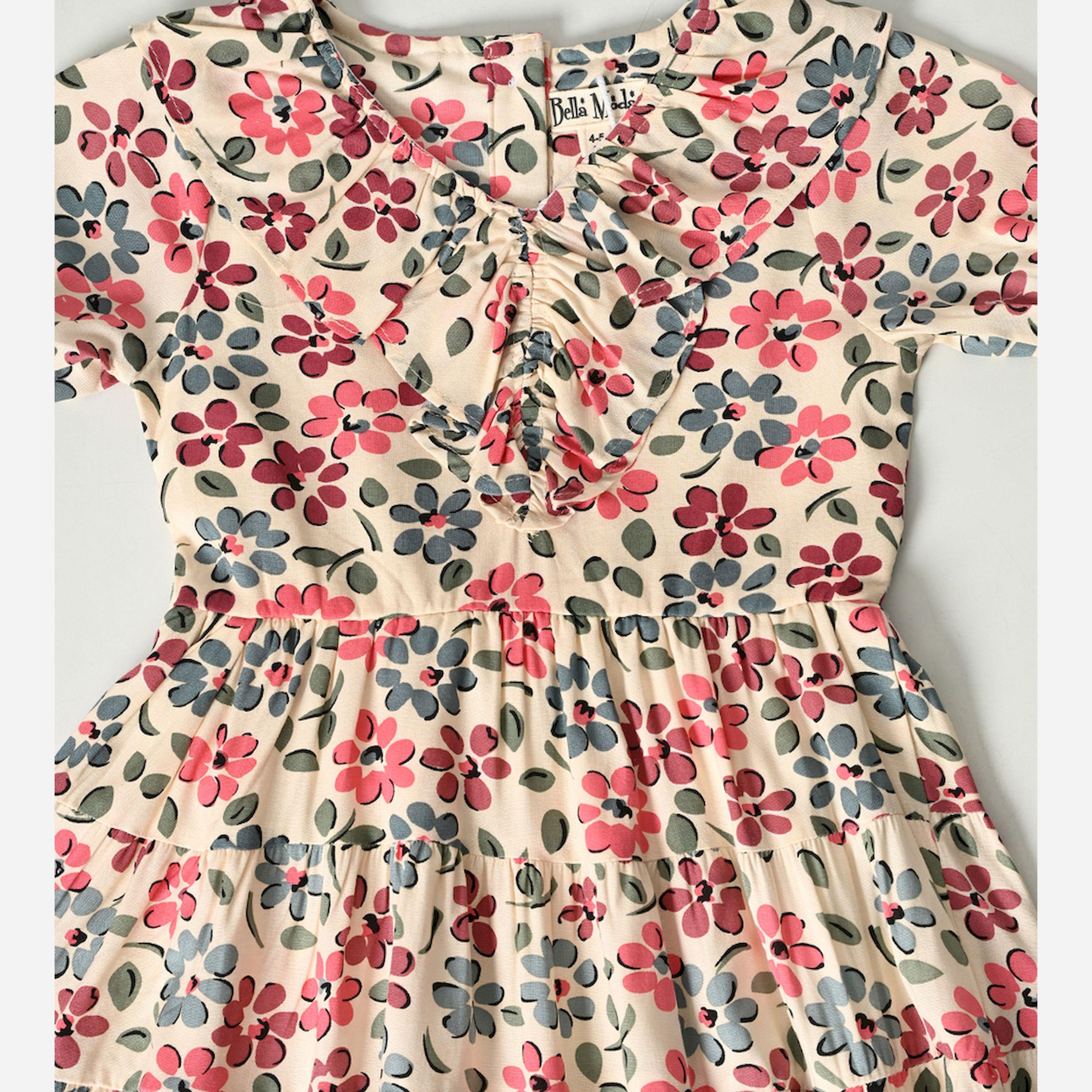 بيلا مودا × ستايلي - فستان بطبعة زهور كاملة وفتحة رقبة على شكل حرف V-girls-clothing-dressesandjumpsuits-image-4