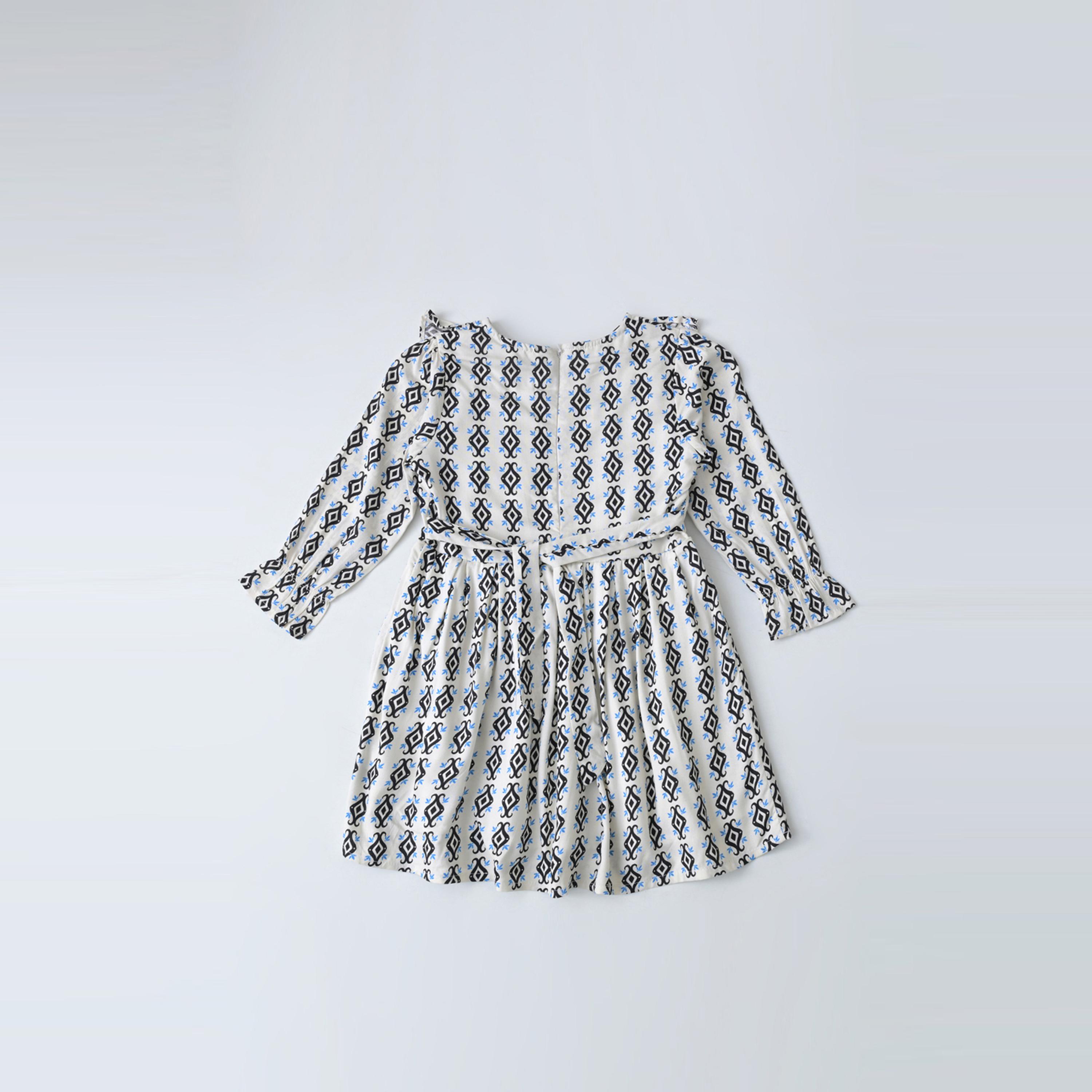 Bella Moda X Styli All-Over Print Bow Detail Dress With Long Sleeves-girls-clothing-dressesandjumpsuits-image-3