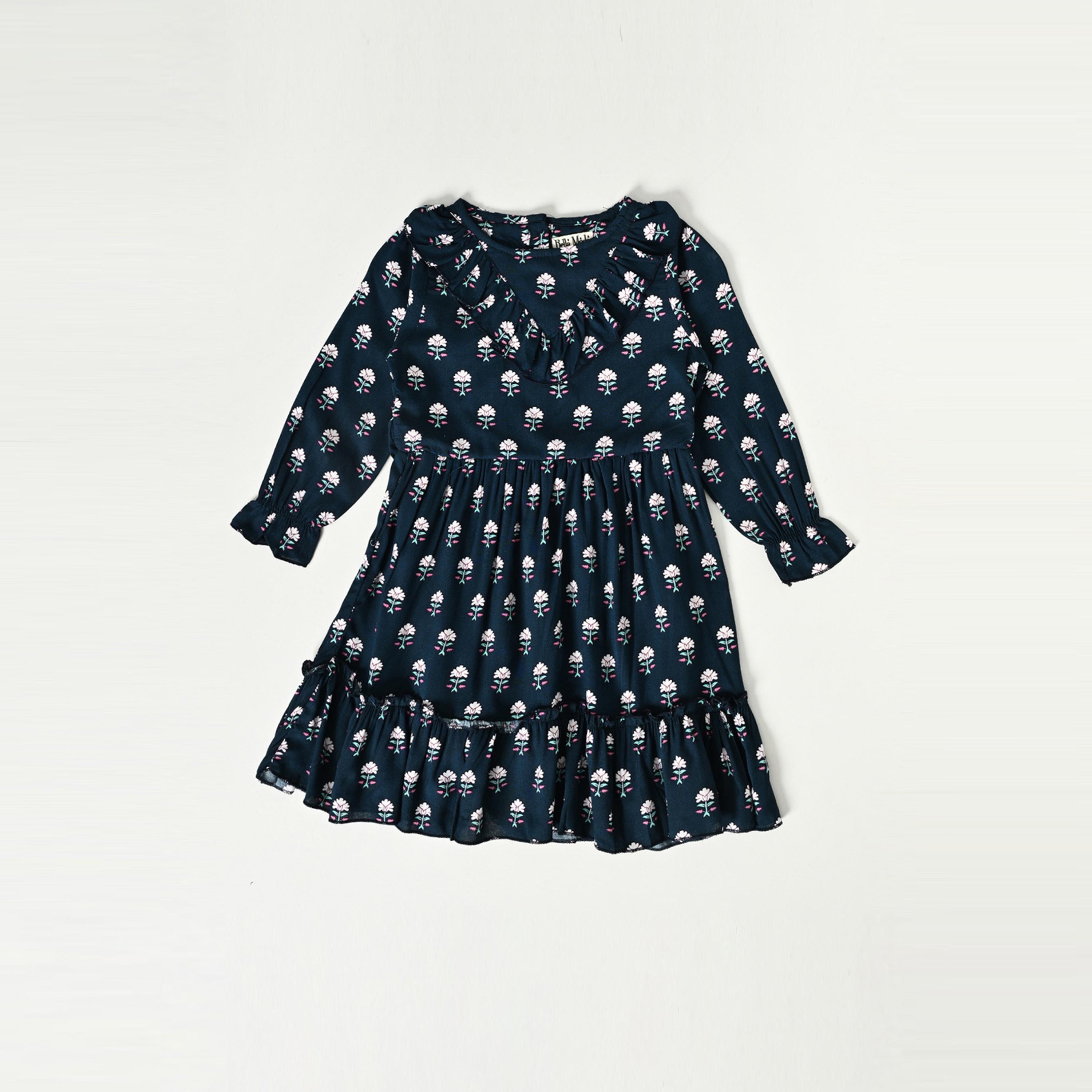 Bella Moda X Styli Floral Print Round Neck Tiered Dress-girls-clothing-dressesandjumpsuits-image-1