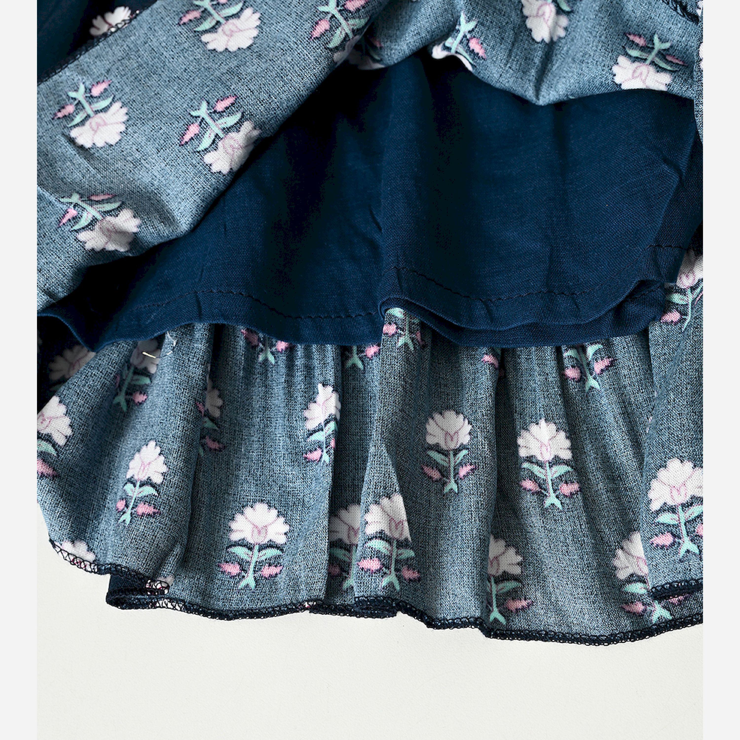 Bella Moda X Styli Floral Print Round Neck Tiered Dress-girls-clothing-dressesandjumpsuits-image-6