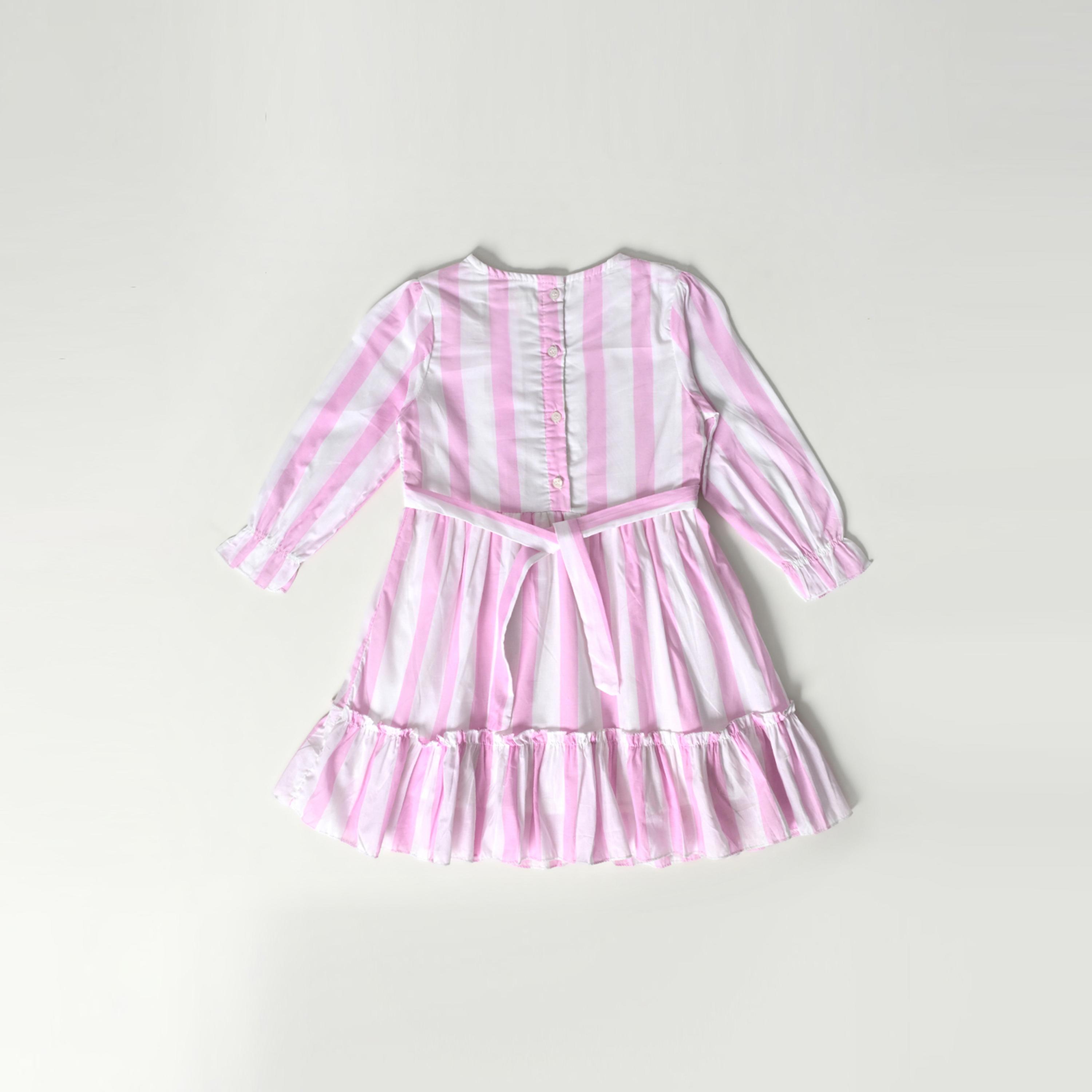 بيلا مودا × ستايلي - فستان مخطط متعدد الطبقات بياقة دائرية-girls-clothing-dressesandjumpsuits-image-3