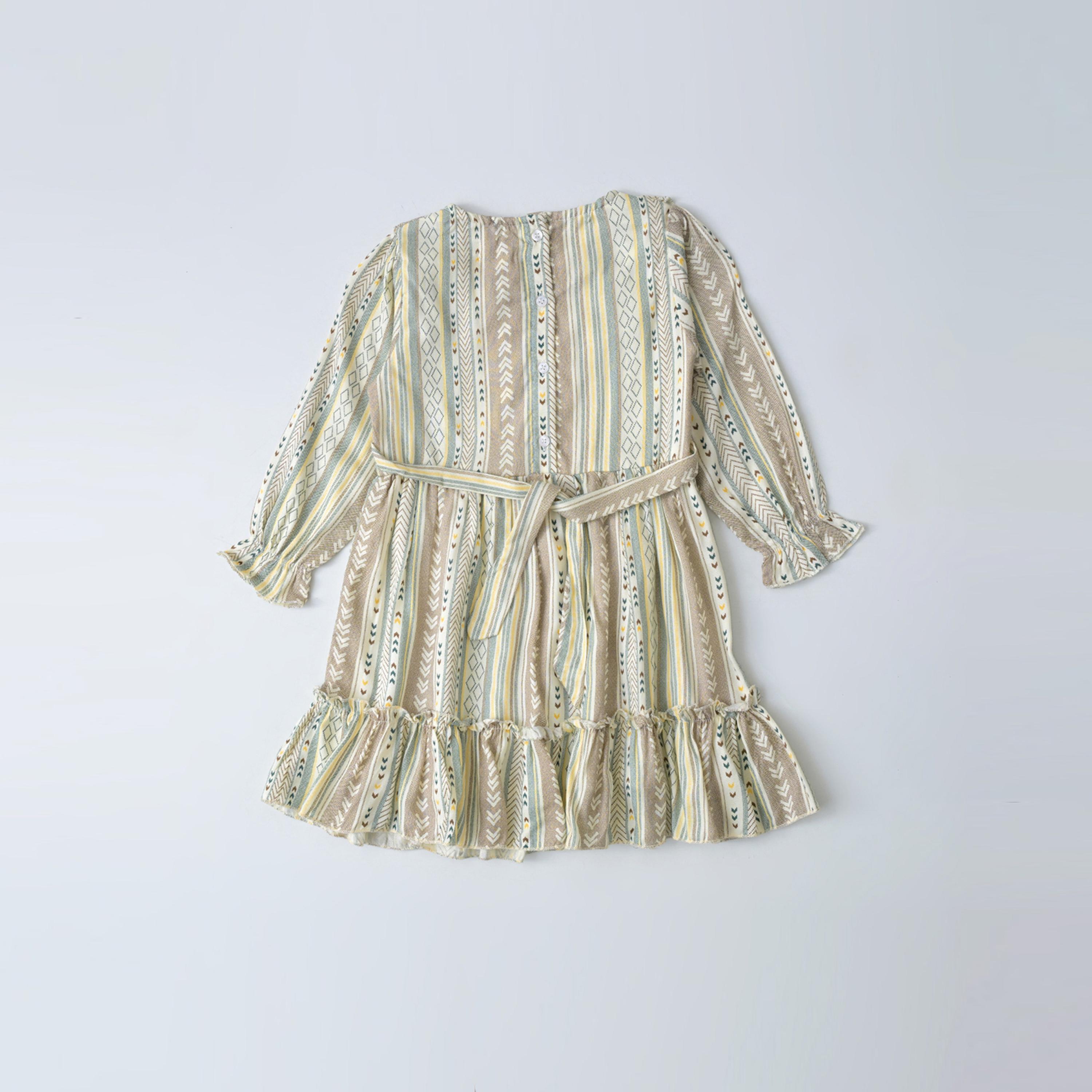 Bella Moda X Styli Printed Fit & Flare Knee Length Tiered Dress-girls-clothing-dressesandjumpsuits-image-3