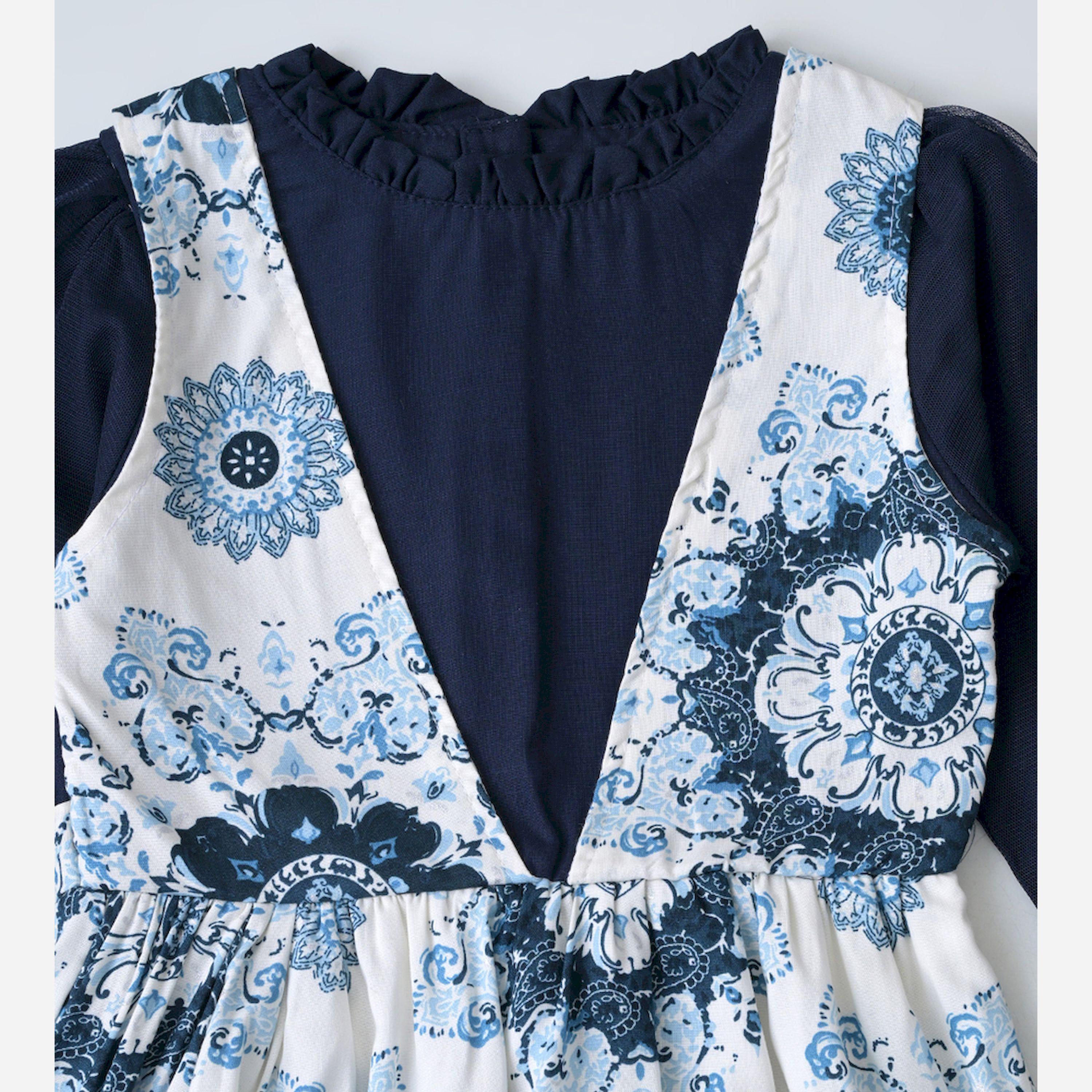 Bella Moda X Styli Printed Fit & Flare Knee Length Dress-girls-clothing-dressesandjumpsuits-image-4