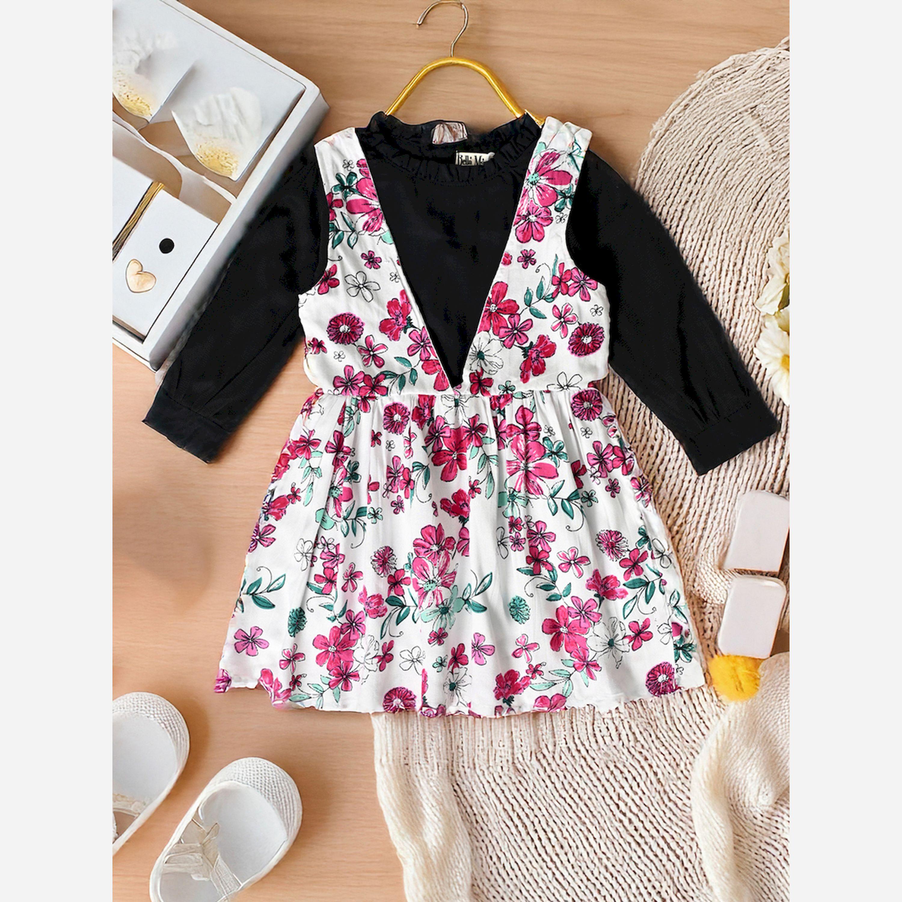 بيلا مودا × ستايلي - فستان للركبة بطبعات الأزهار وقصة واسعة من الأسفل-girls-clothing-dressesandjumpsuits-image-2