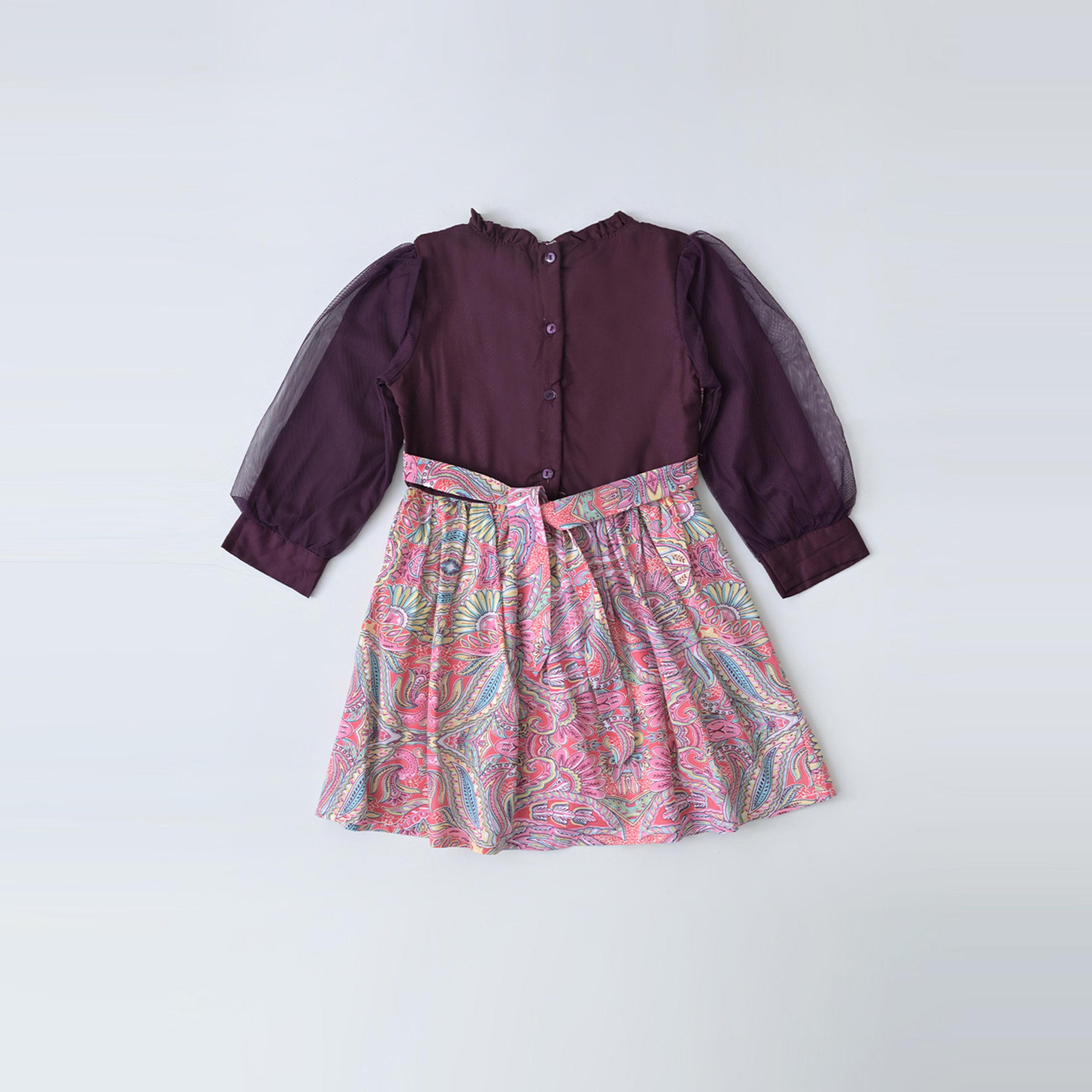 بيلا مودا × ستايلي - فستان للركبة مطبوع بقصّة واسعة من الأسفل-girls-clothing-dressesandjumpsuits-image-3