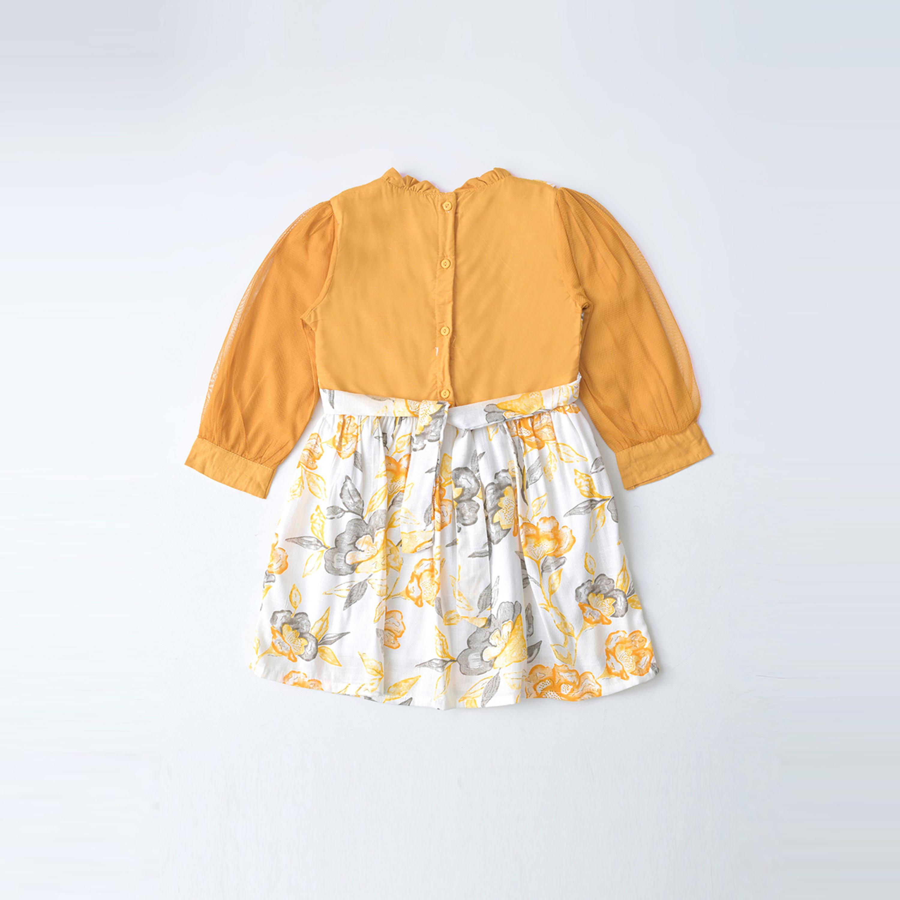 Bella Moda X Styli Floral Print Fit & Flare Balloon Sleeves Dress-girls-clothing-dressesandjumpsuits-image-3