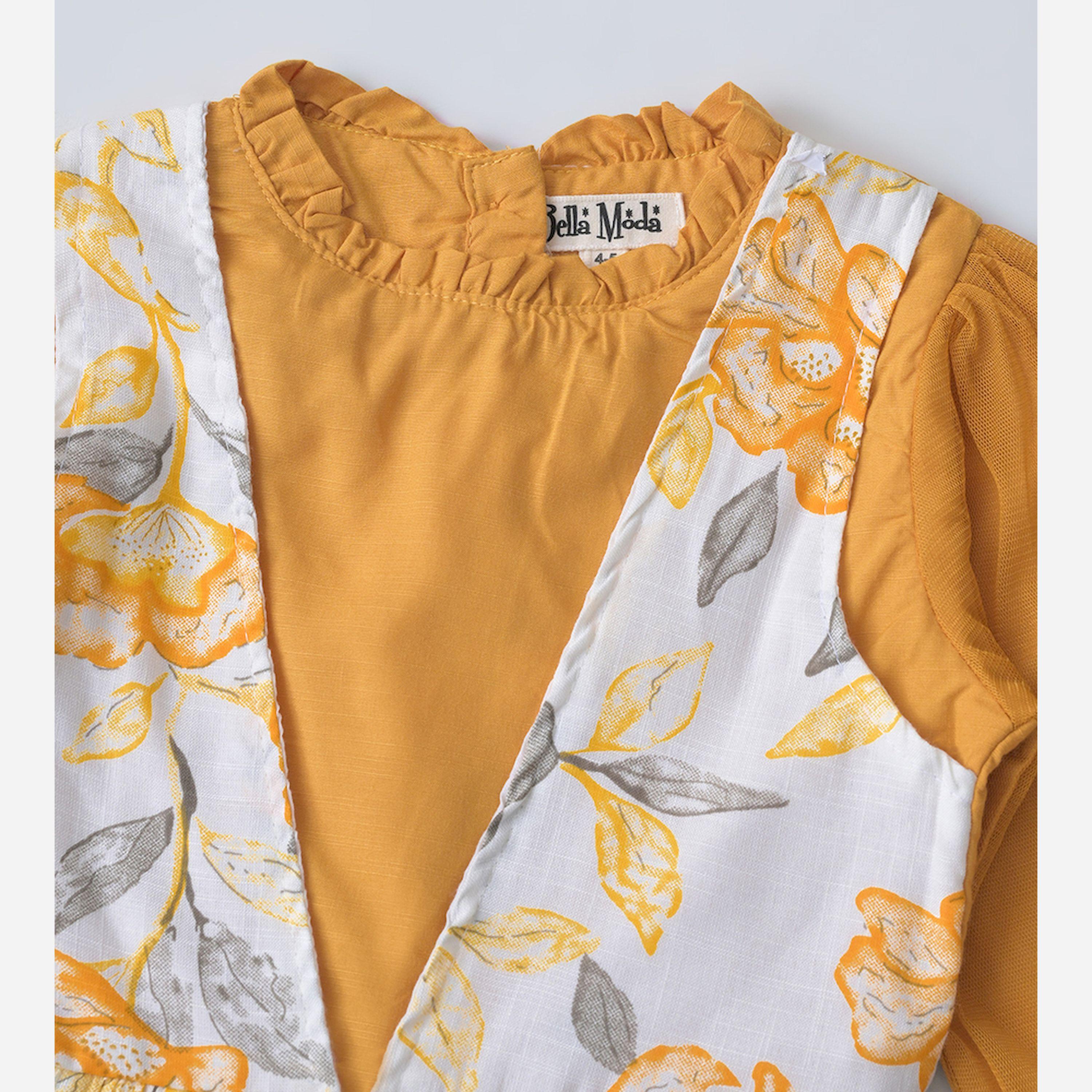 Bella Moda X Styli Floral Print Fit & Flare Balloon Sleeves Dress-girls-clothing-dressesandjumpsuits-image-4
