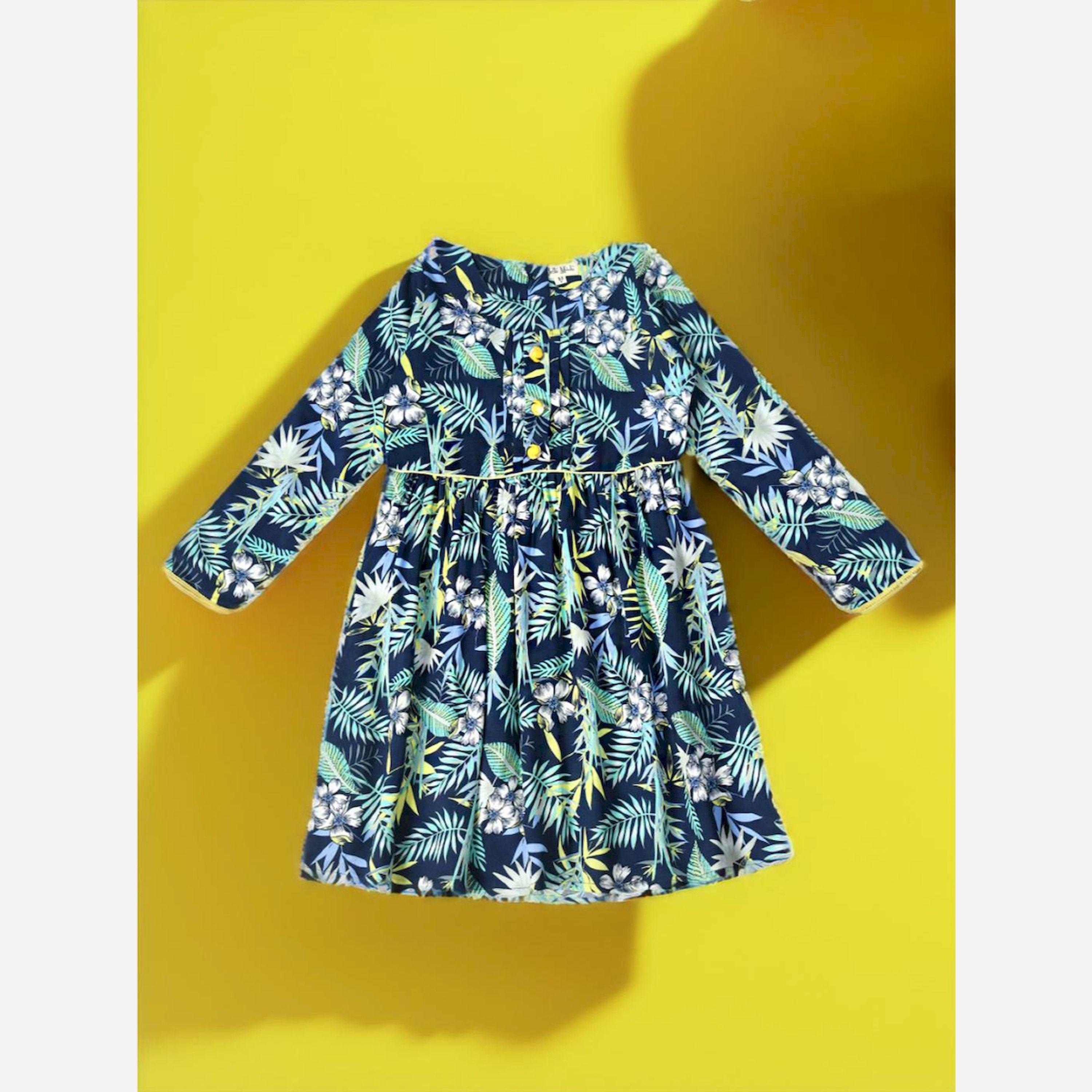 Bella Moda X Styli All-Over Print Button Detail Dress With Long Sleeves-girls-clothing-dressesandjumpsuits-image-2