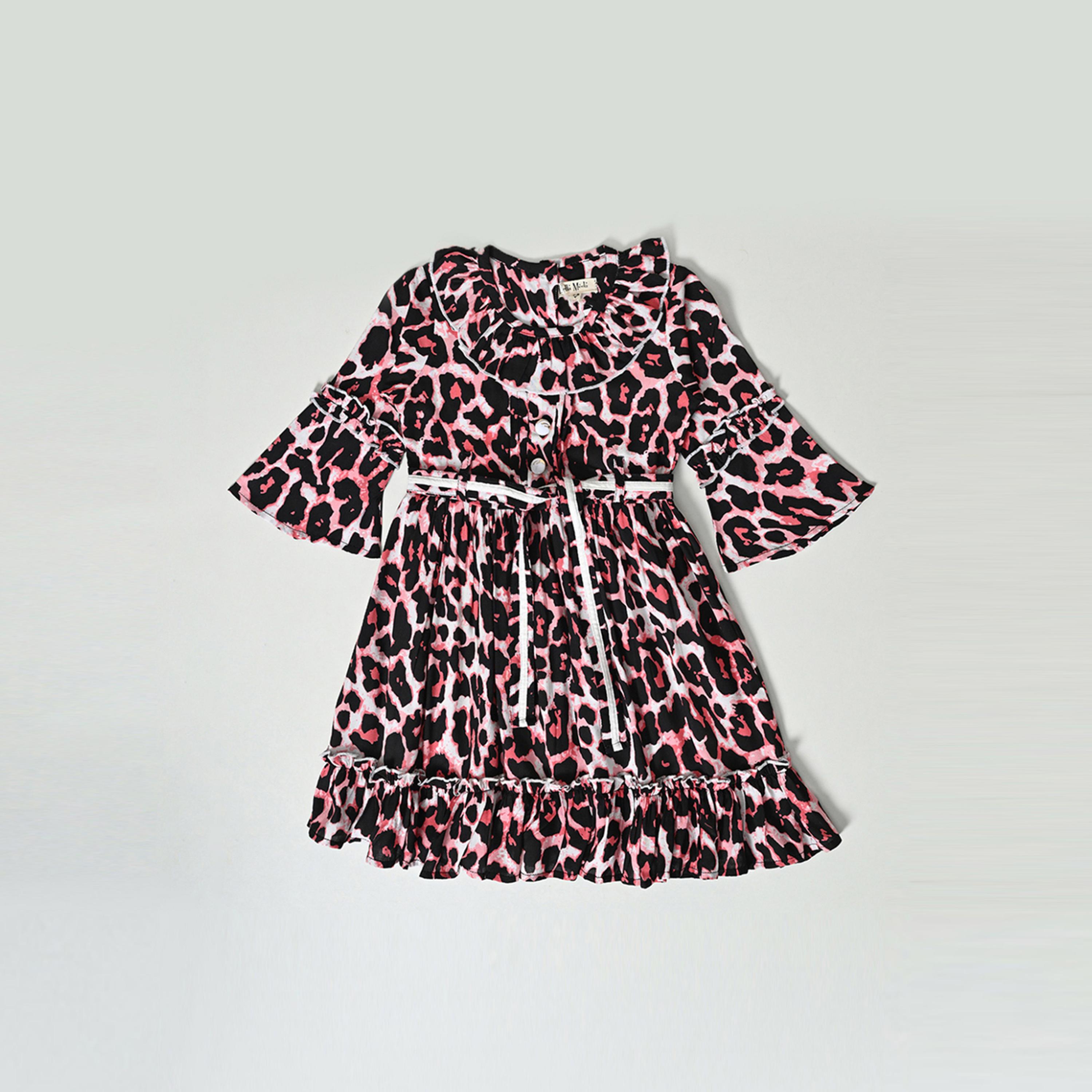 Bella Moda X Styli All-Over Leopard Print Tiered Dress-girls-clothing-dressesandjumpsuits-image-4