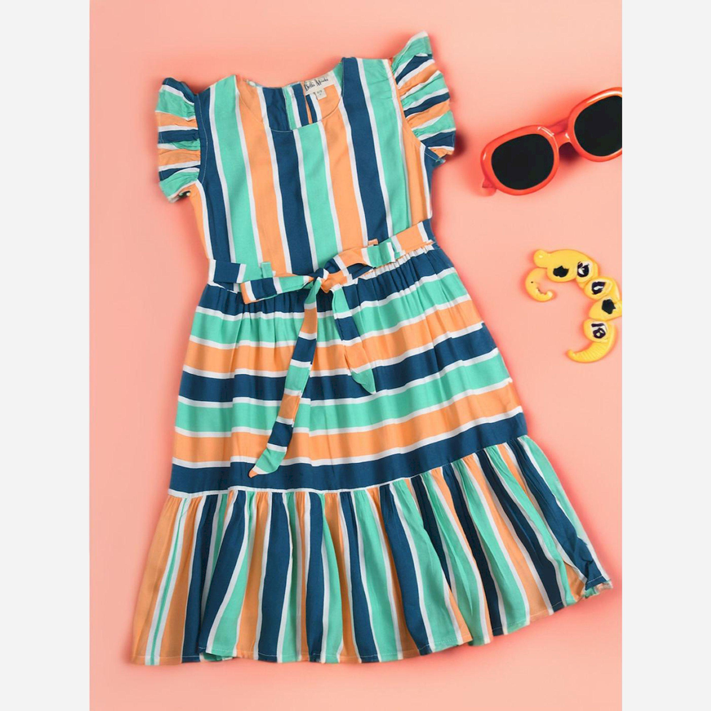 Bella Moda X Styli Striped Button Detail Dress-girls-clothing-dressesandjumpsuits-image-2
