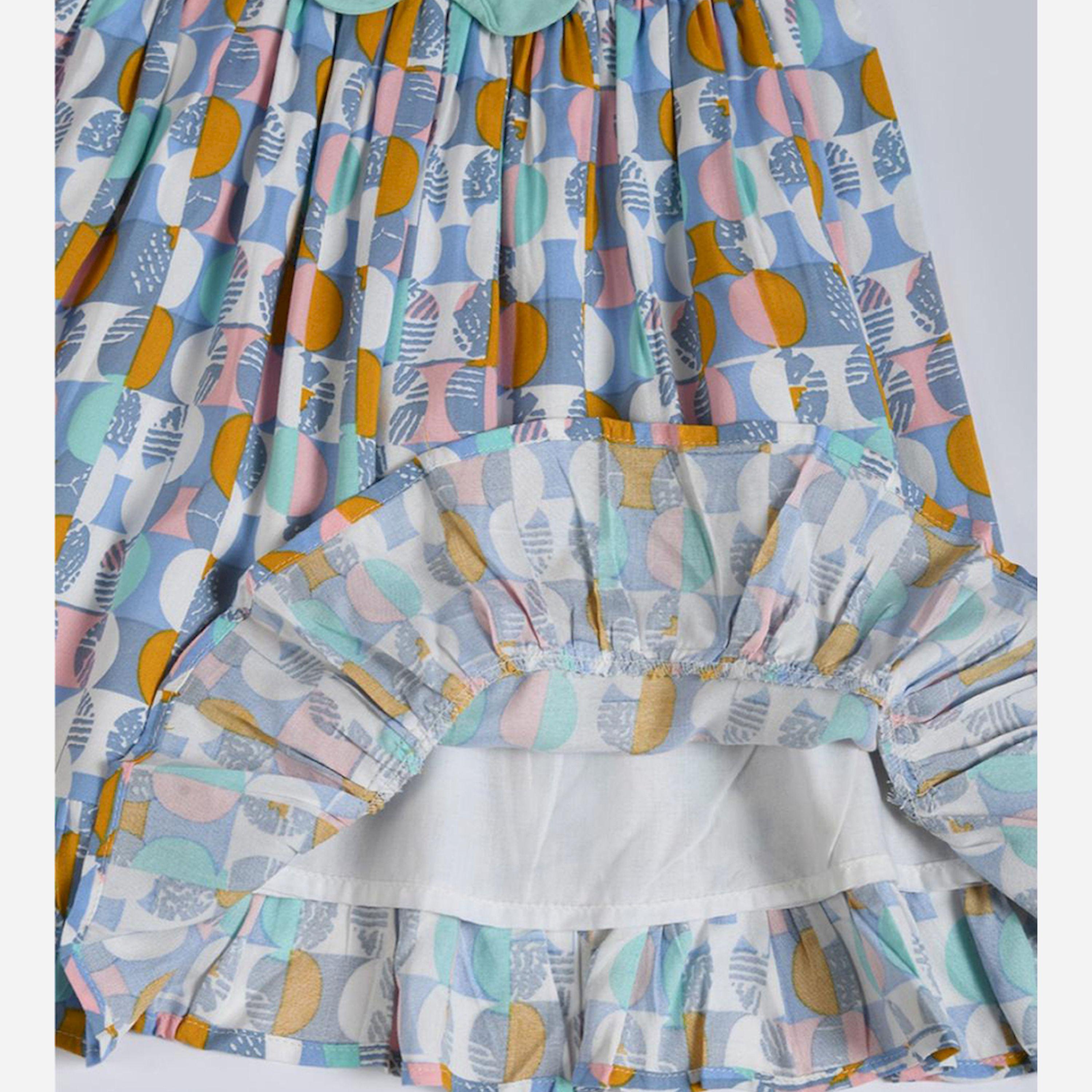 Bella Moda X Styli All-Over Print Round Neck Bow Details Dress-girls-clothing-dressesandjumpsuits-image-5
