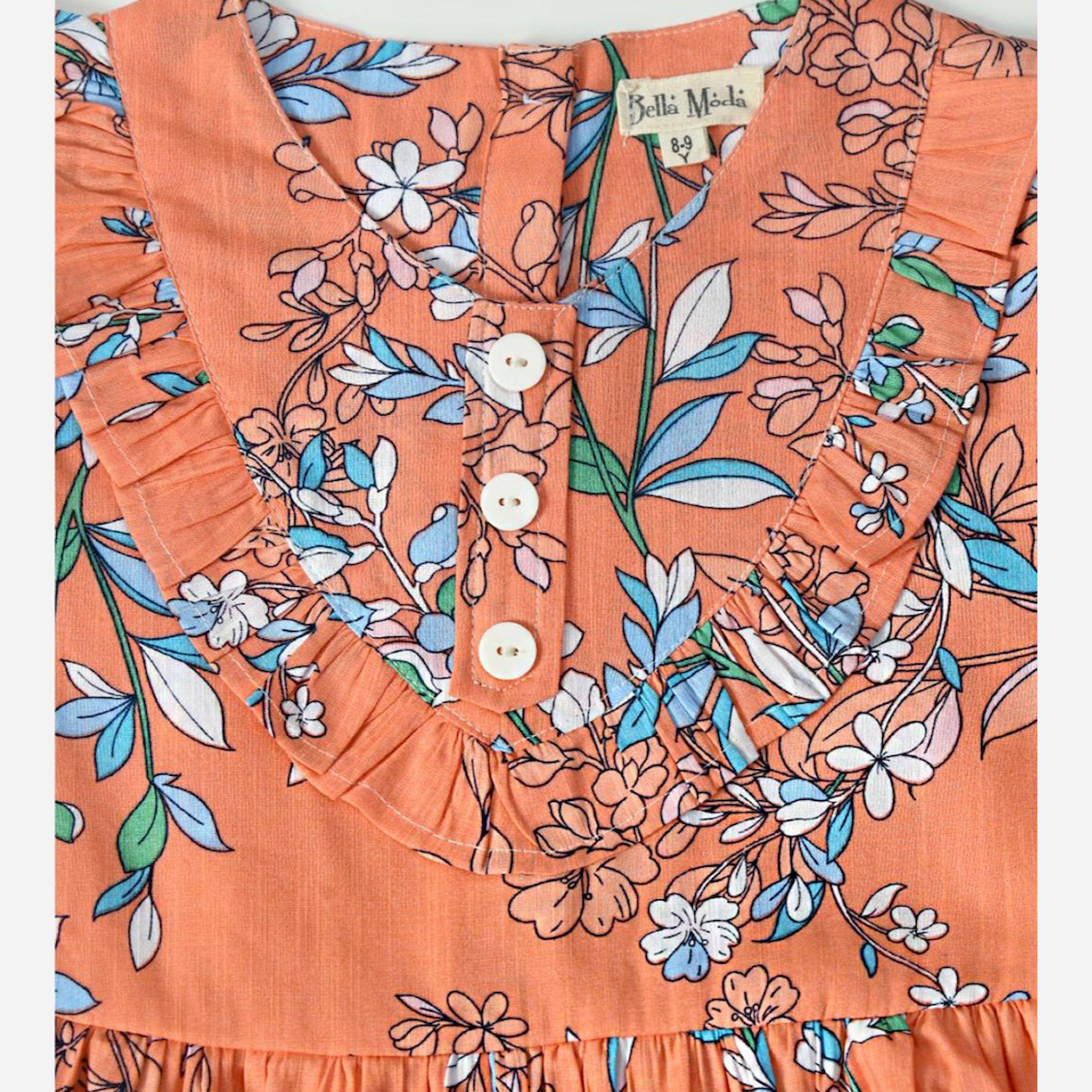 Bella Moda X Styli All-Over Print Button Detail Long Sleeves Dress-girls-clothing-dressesandjumpsuits-image-3