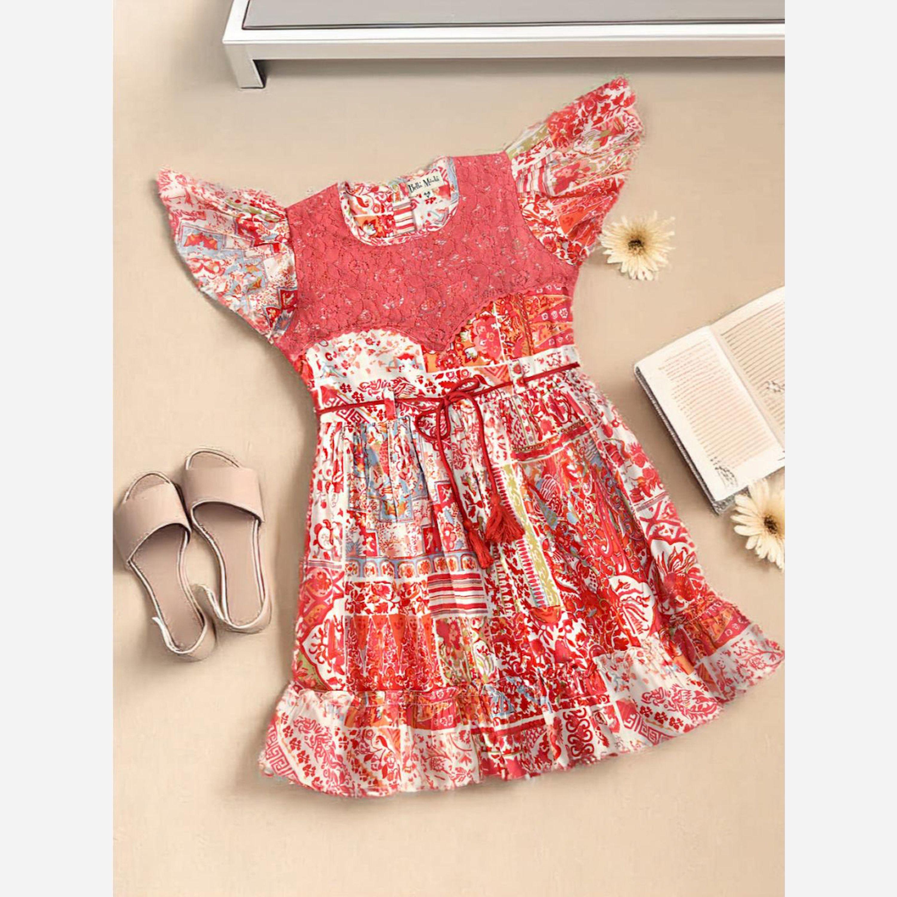 Bella Moda X Styli All-Over Print Lace Detail Dress-girls-clothing-dressesandjumpsuits-image-2
