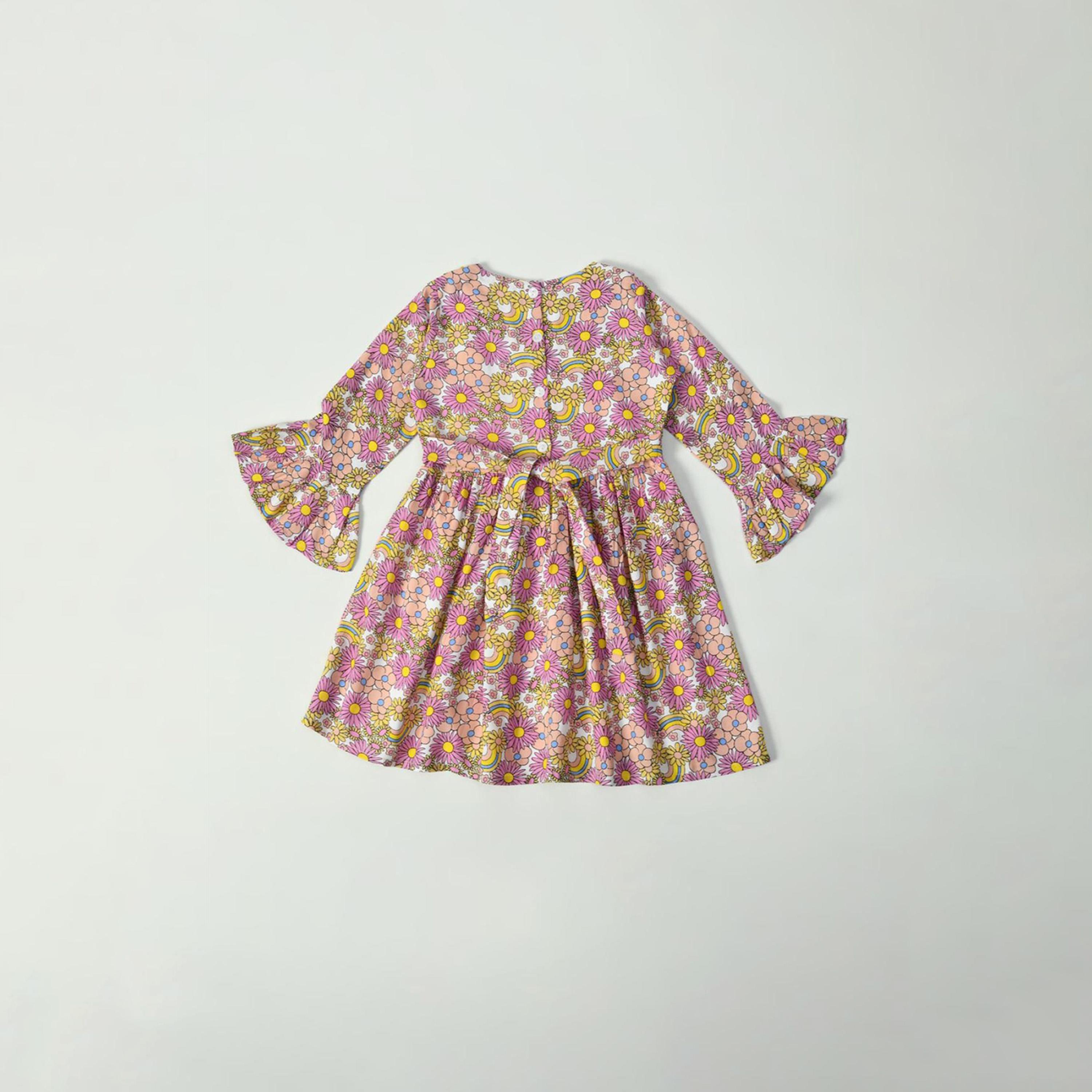 Bella Moda X Styli All-Over Floral Print Button Detail Dress-girls-clothing-dressesandjumpsuits-image-1