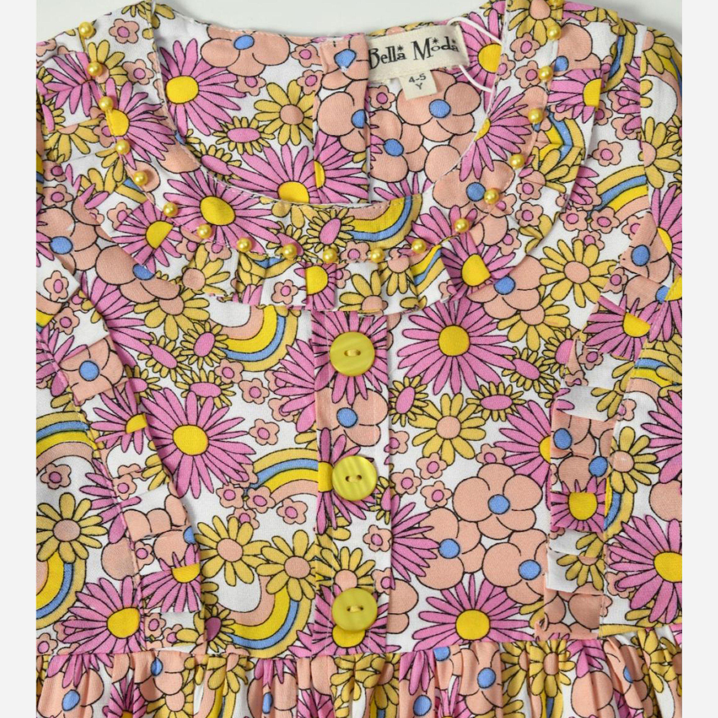 Bella Moda X Styli All-Over Floral Print Button Detail Dress-girls-clothing-dressesandjumpsuits-image-3