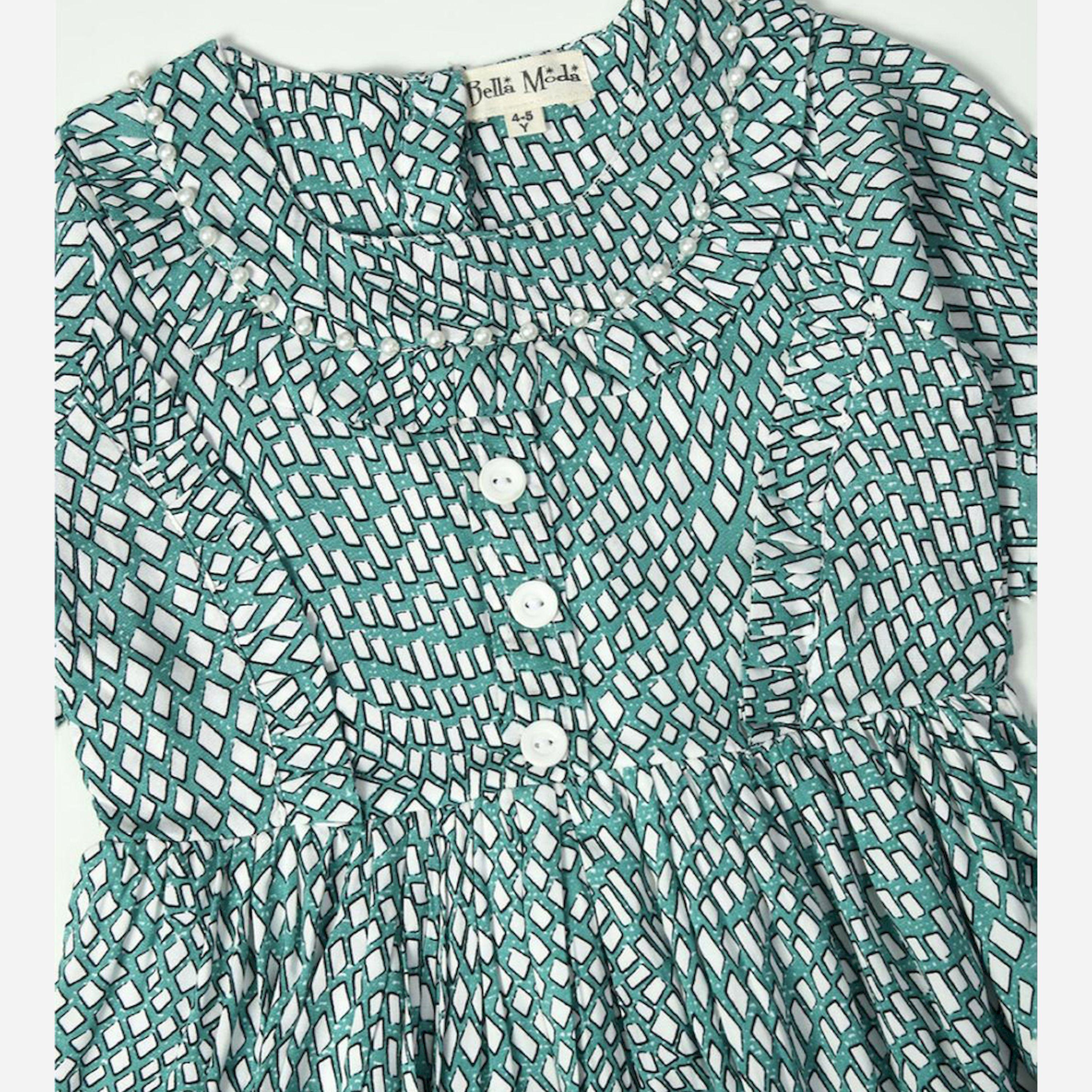 Bella Moda X Styli All-Over Print Button Detail Dress-girls-clothing-dressesandjumpsuits-image-3