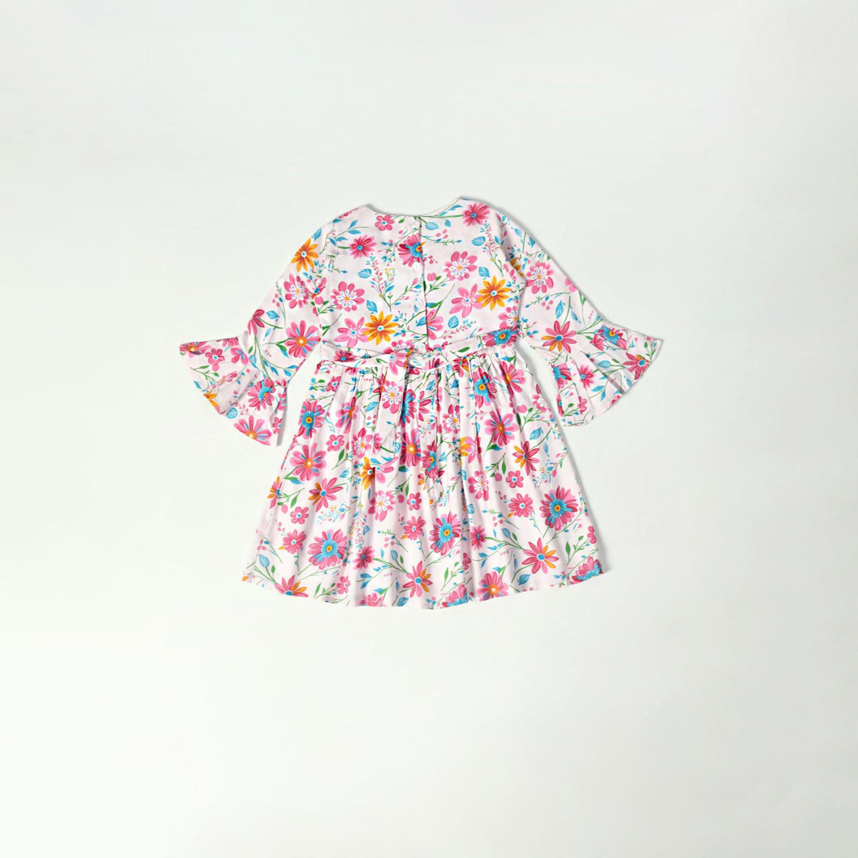 Bella Moda X Styli All-Over Floral Print Button Detail Dress-girls-clothing-dressesandjumpsuits-image-1