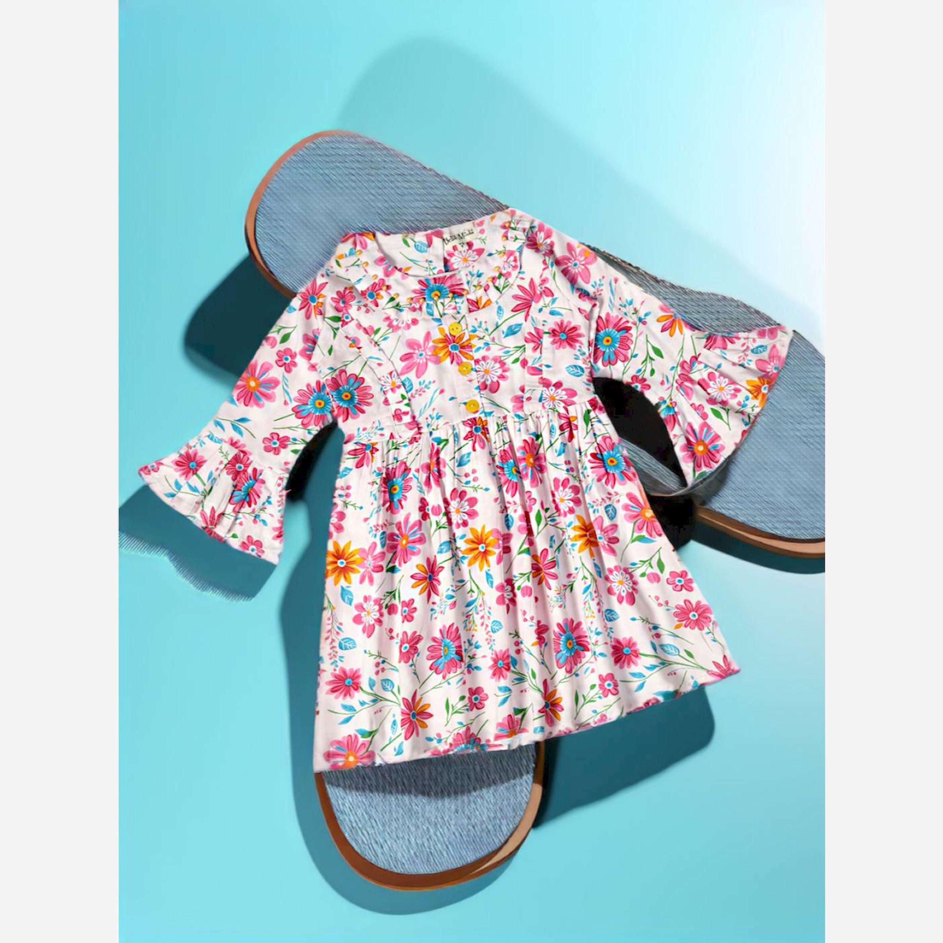Bella Moda X Styli All-Over Floral Print Button Detail Dress-girls-clothing-dressesandjumpsuits-image-2