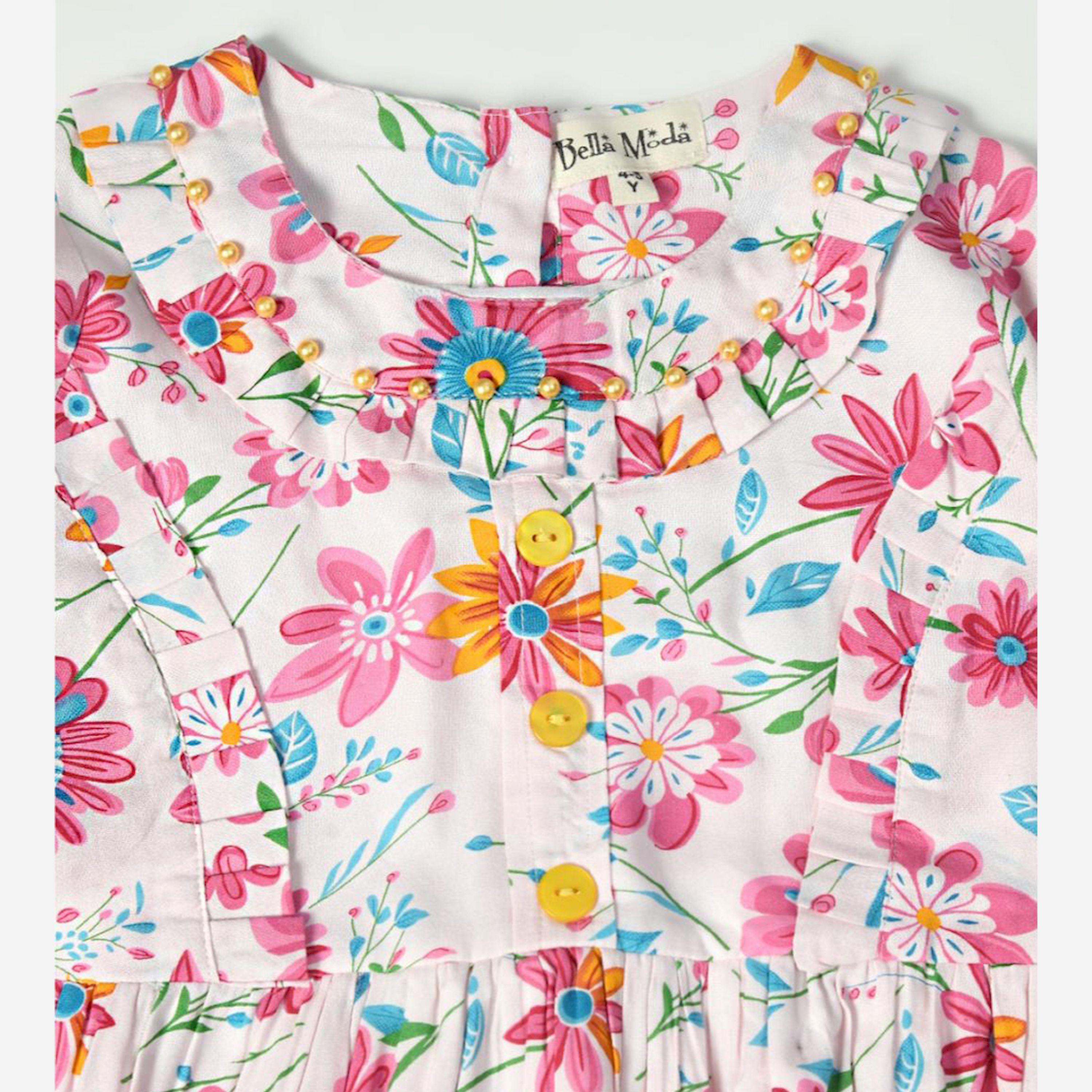 بيلا مودا × ستايلي - فستان بطبعة زهور كاملة مع أزرار-girls-clothing-dressesandjumpsuits-image-3