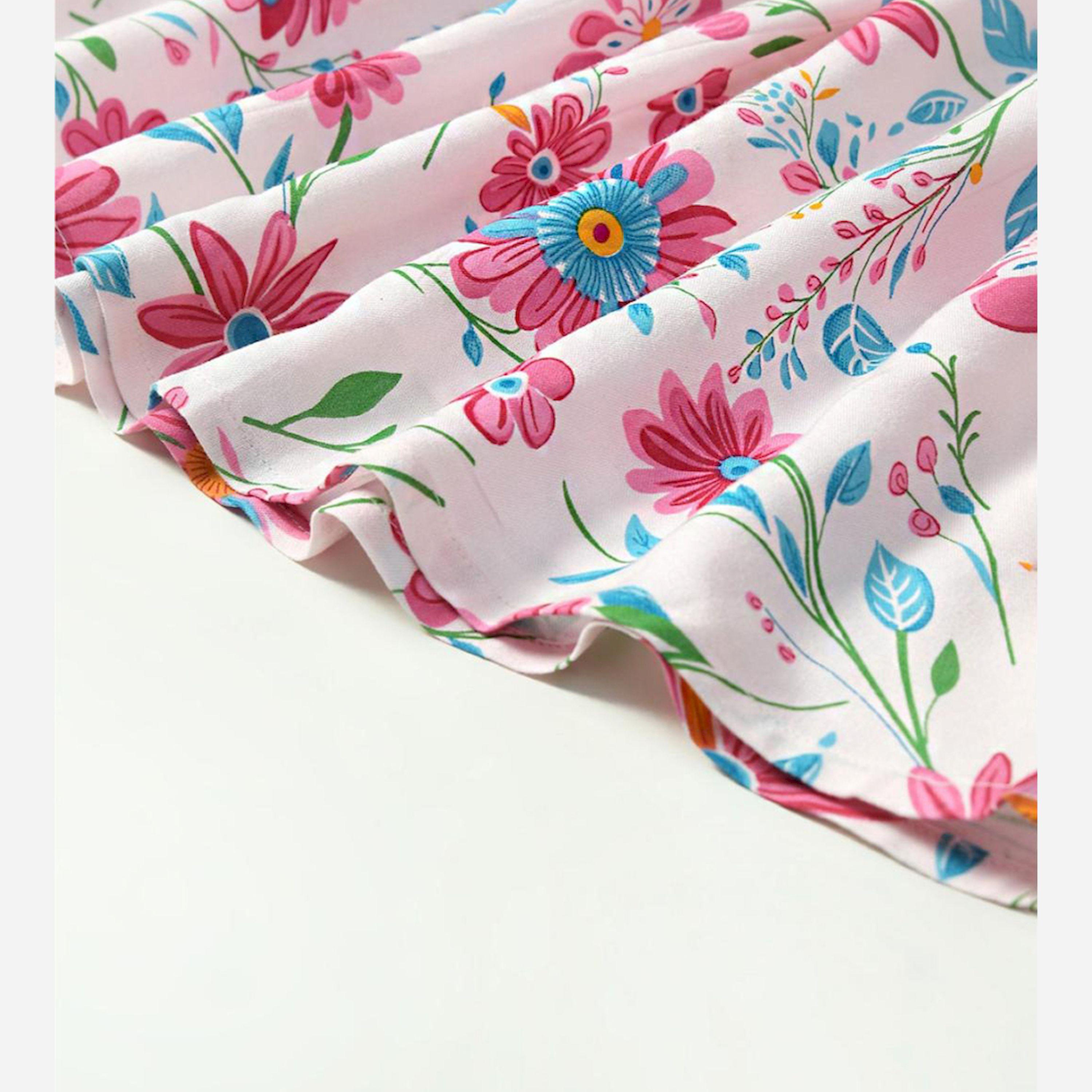 Bella Moda X Styli All-Over Floral Print Button Detail Dress-girls-clothing-dressesandjumpsuits-image-4