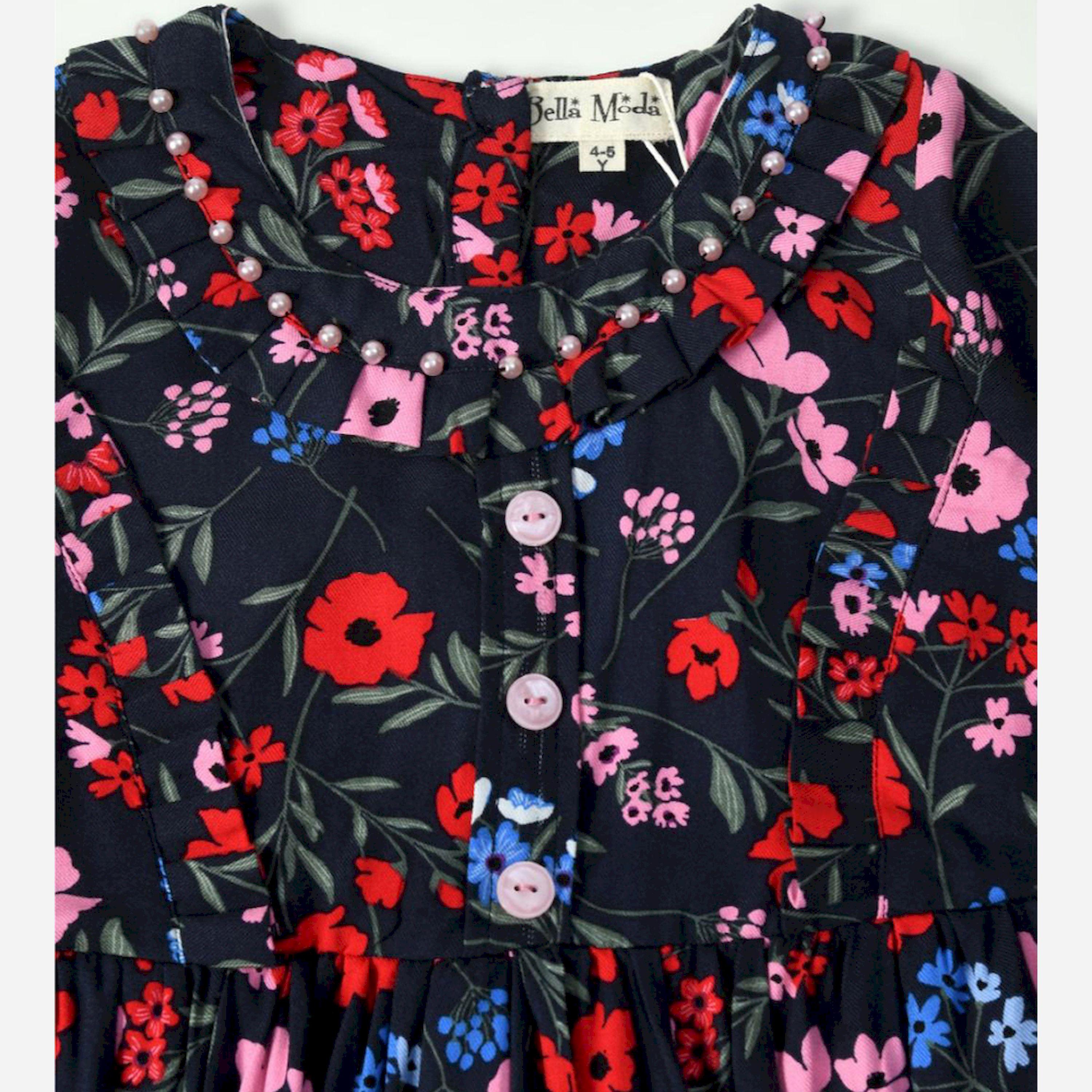 Bella Moda X Styli All-Over Floral Print Button Detail Dress-girls-clothing-dressesandjumpsuits-image-3