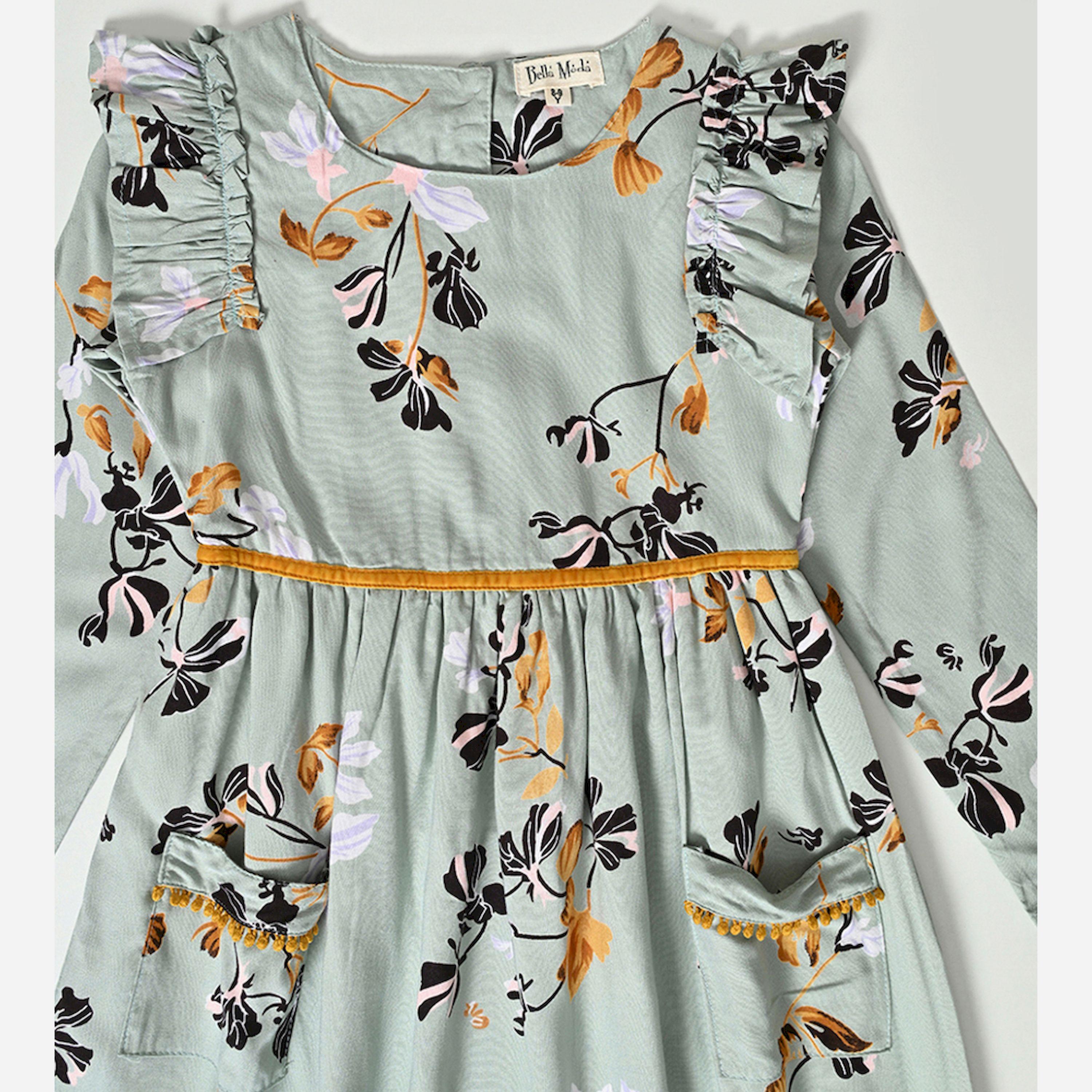 Bella Moda X Styli All-Over Print Ruffle Sleeves Dress-girls-clothing-dressesandjumpsuits-image-2