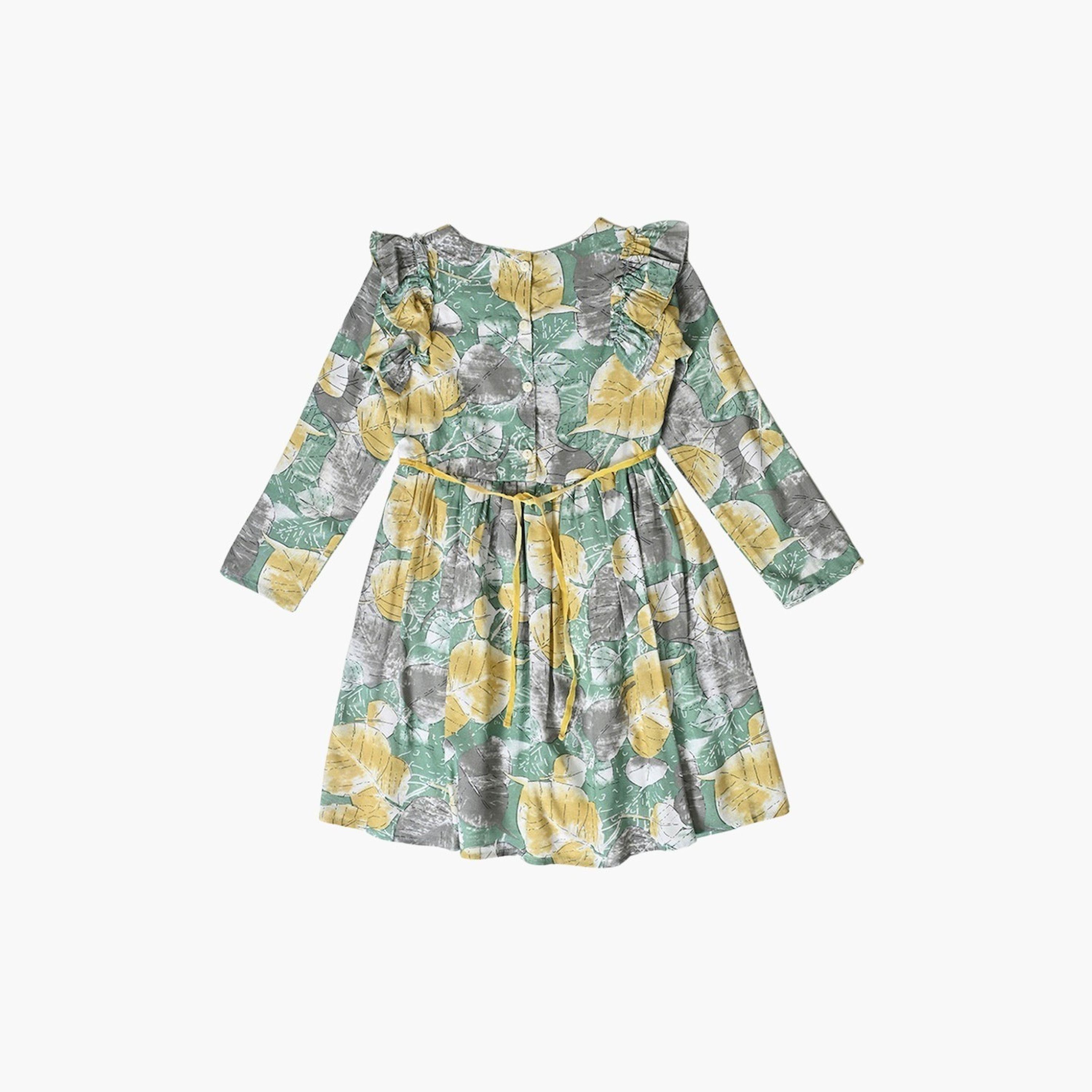 Bella Moda X Styli All-Over Print Ruffle Sleeves Dress-girls-clothing-dressesandjumpsuits-image-1