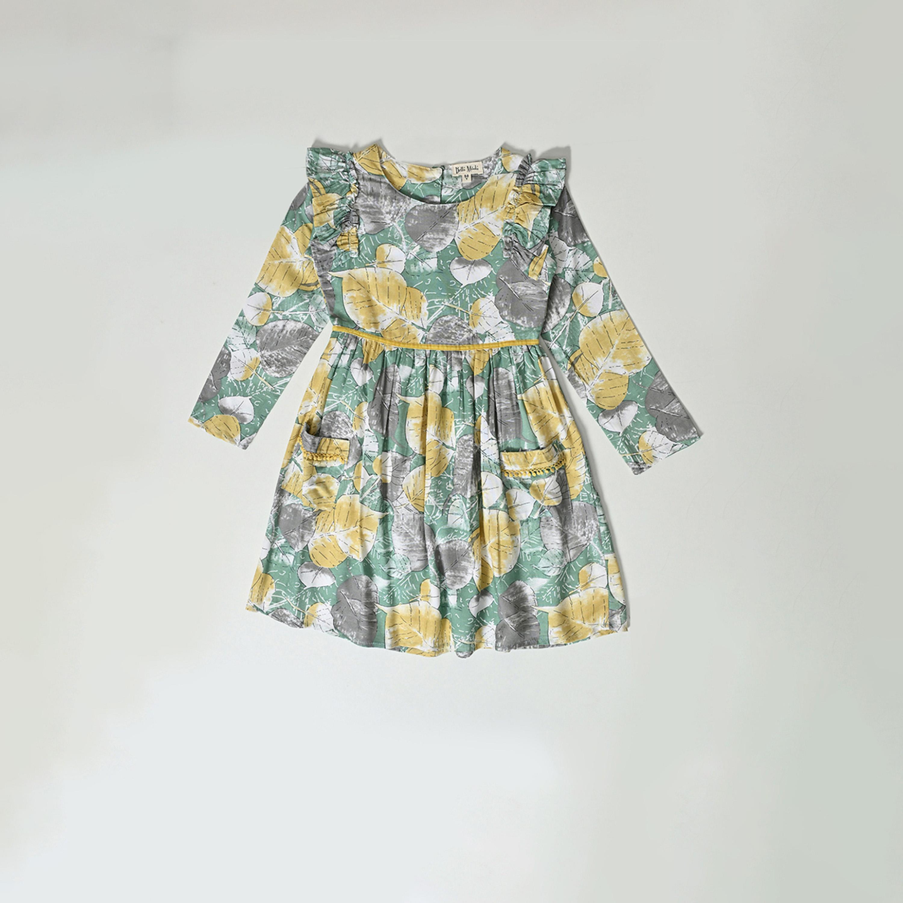 Bella Moda X Styli All-Over Print Ruffle Sleeves Dress-girls-clothing-dressesandjumpsuits-image-5