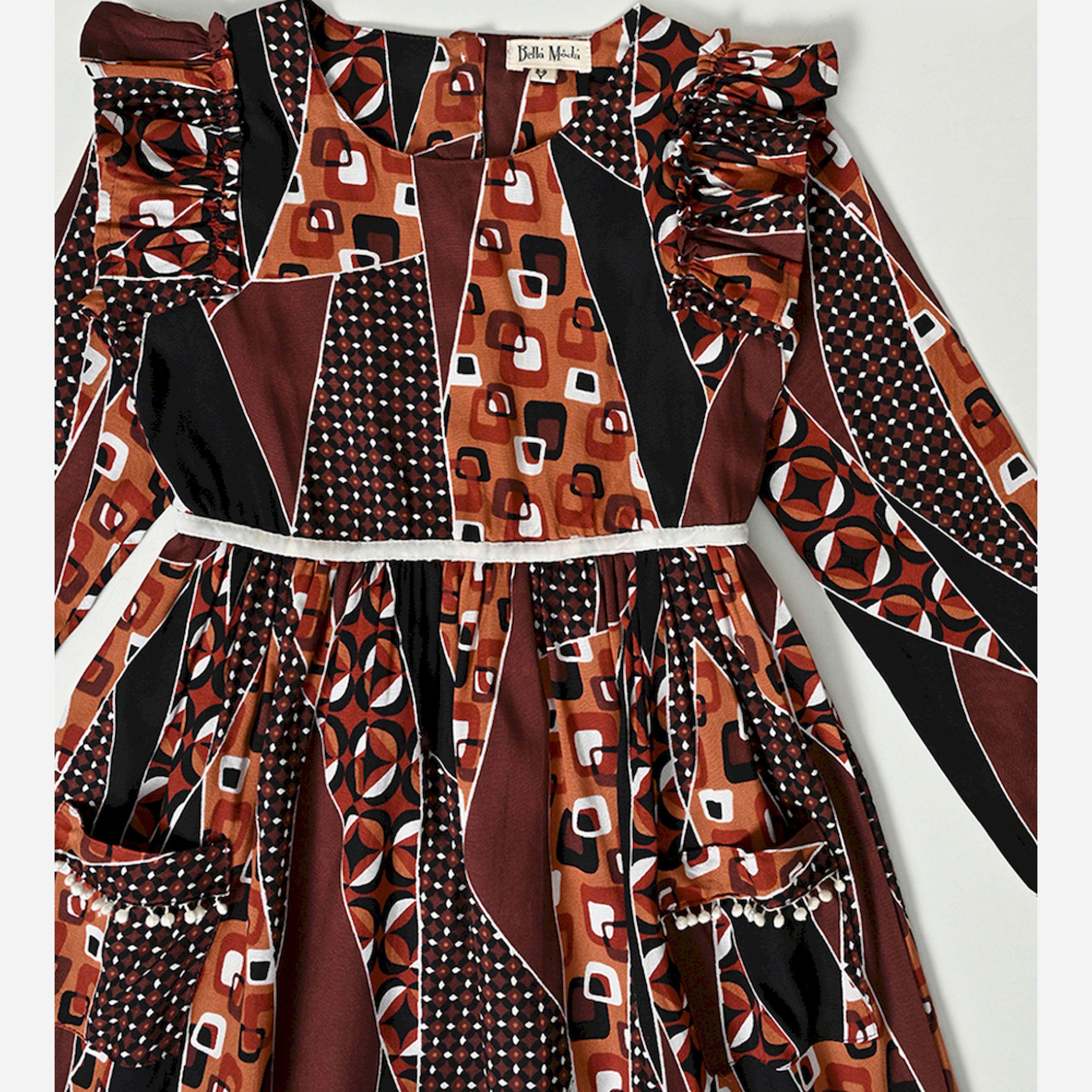 Bella Moda X Styli All Over Print Ruffle Sleeves Dress-girls-clothing-dressesandjumpsuits-image-2
