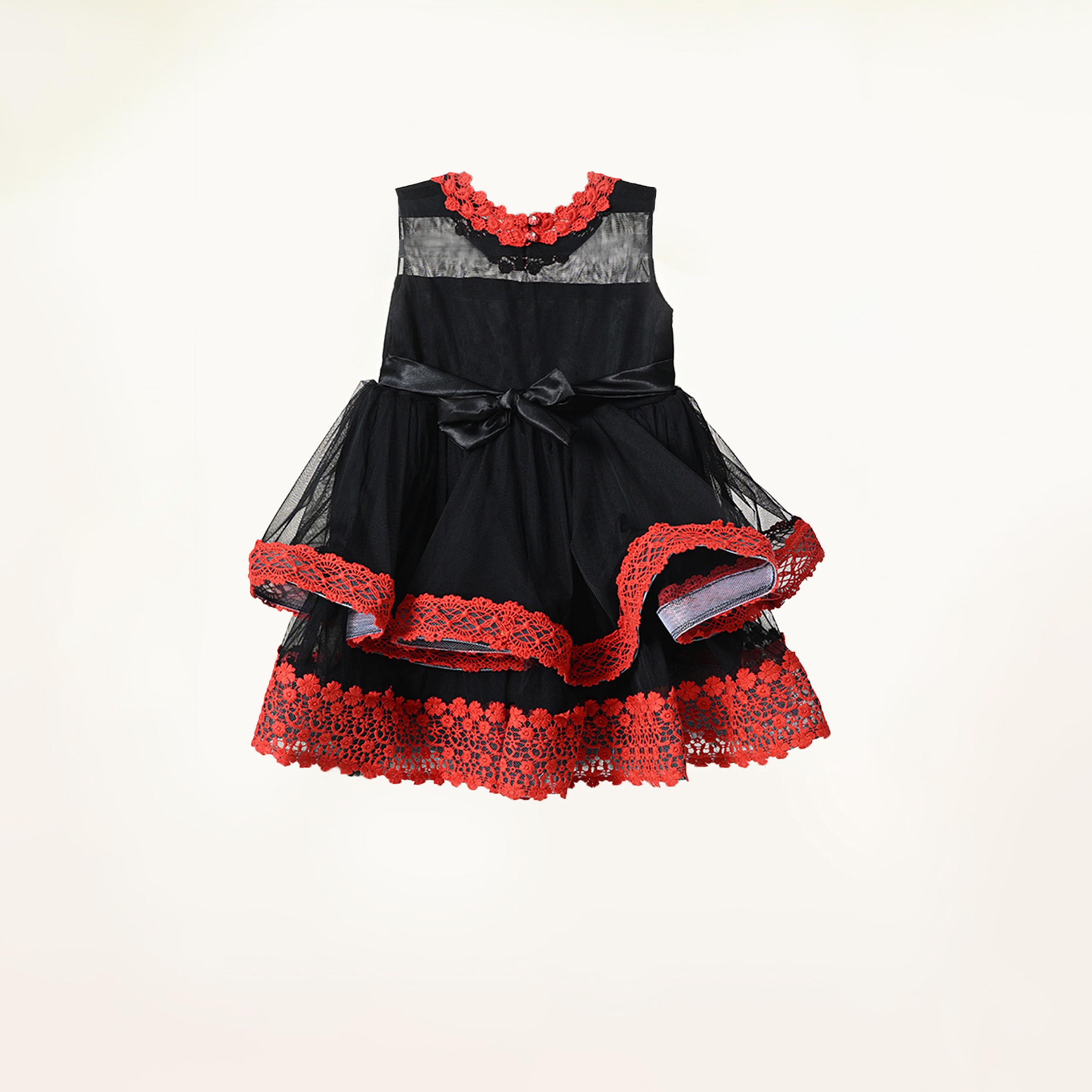 Bella Moda X Styli Embroidered Layered Mesh Insert Dress-girls-clothing-dressesandjumpsuits-image-1