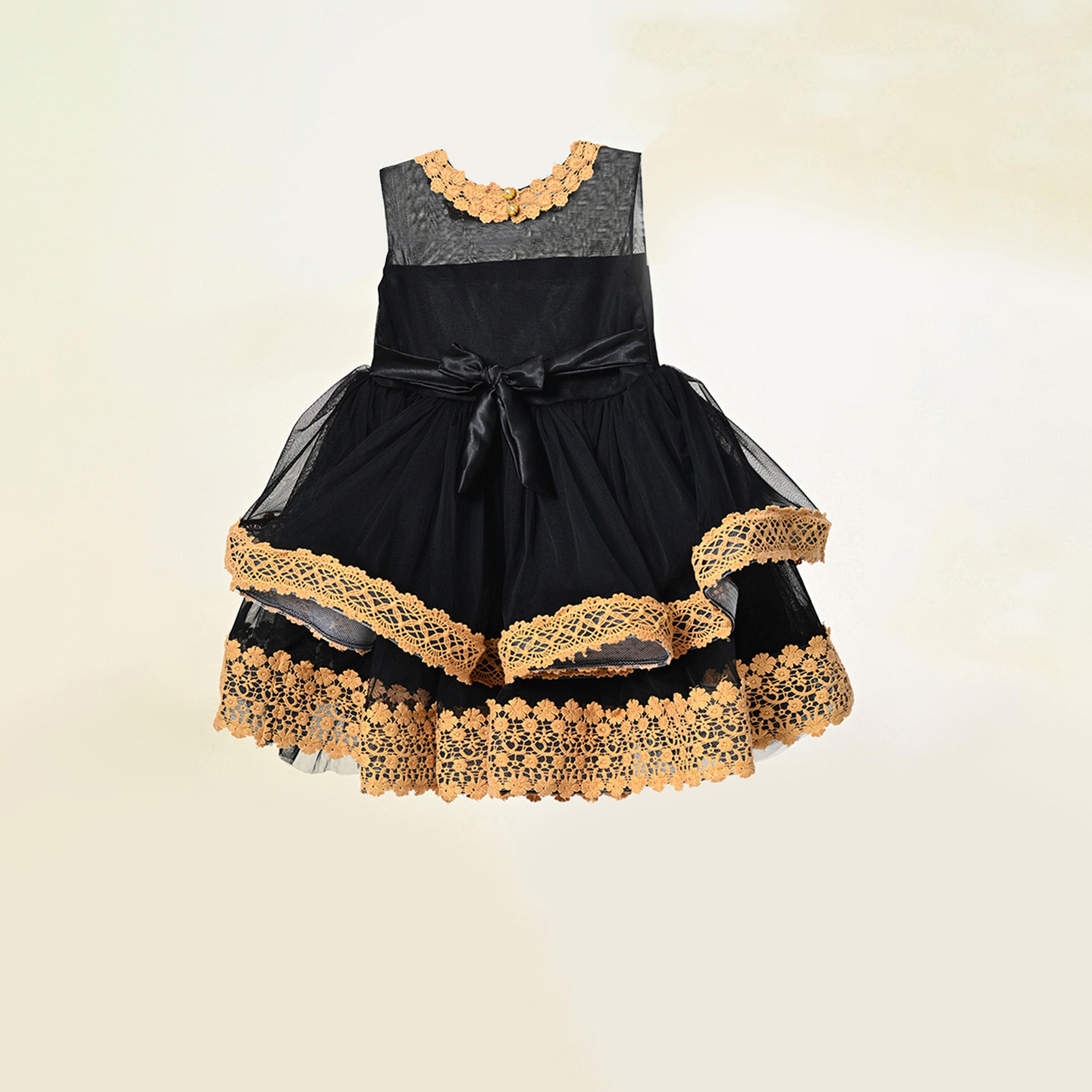 Bella Moda X Styli Embroidered Layered Mesh Insert Dress-girls-clothing-dressesandjumpsuits-image-1